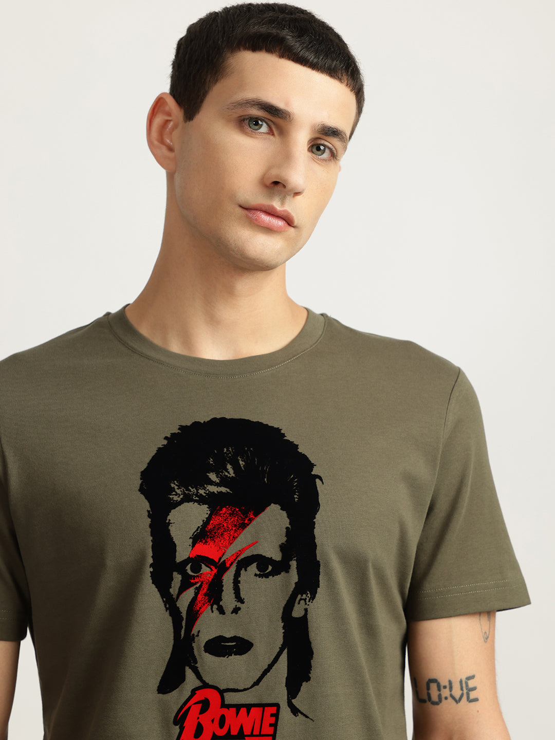 Antony Morato Men Green Printed Round Neck Short Sleeves Tshirt