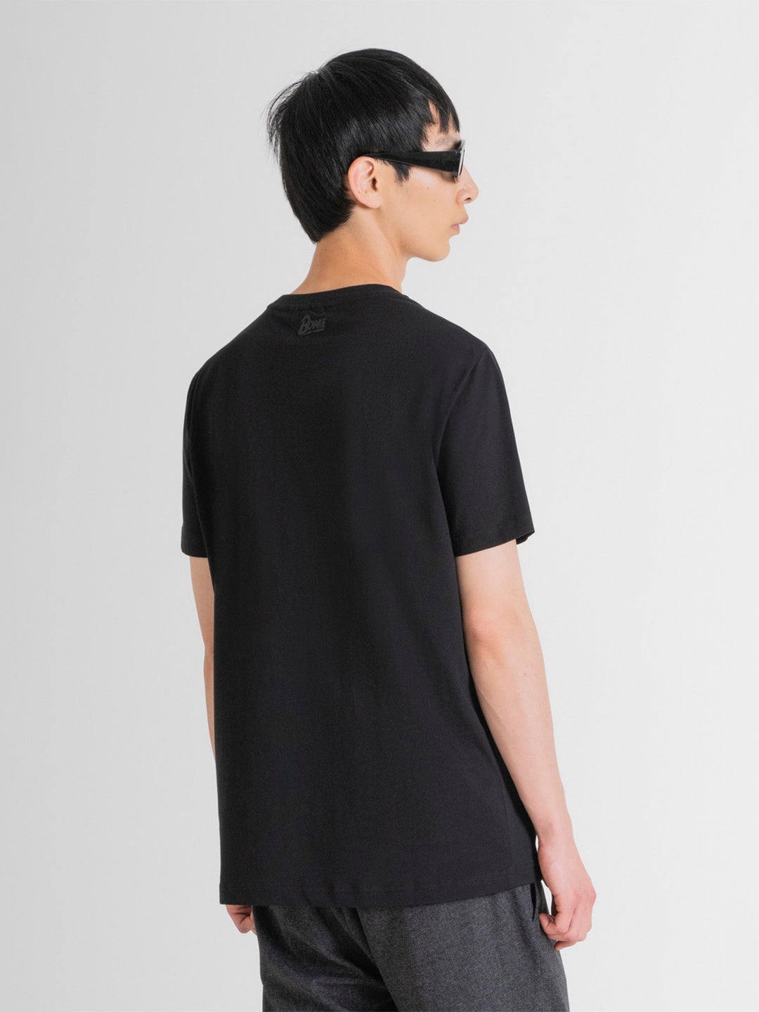 Antony Morato Men Black Printed Round Neck Short Sleeves Tshirt