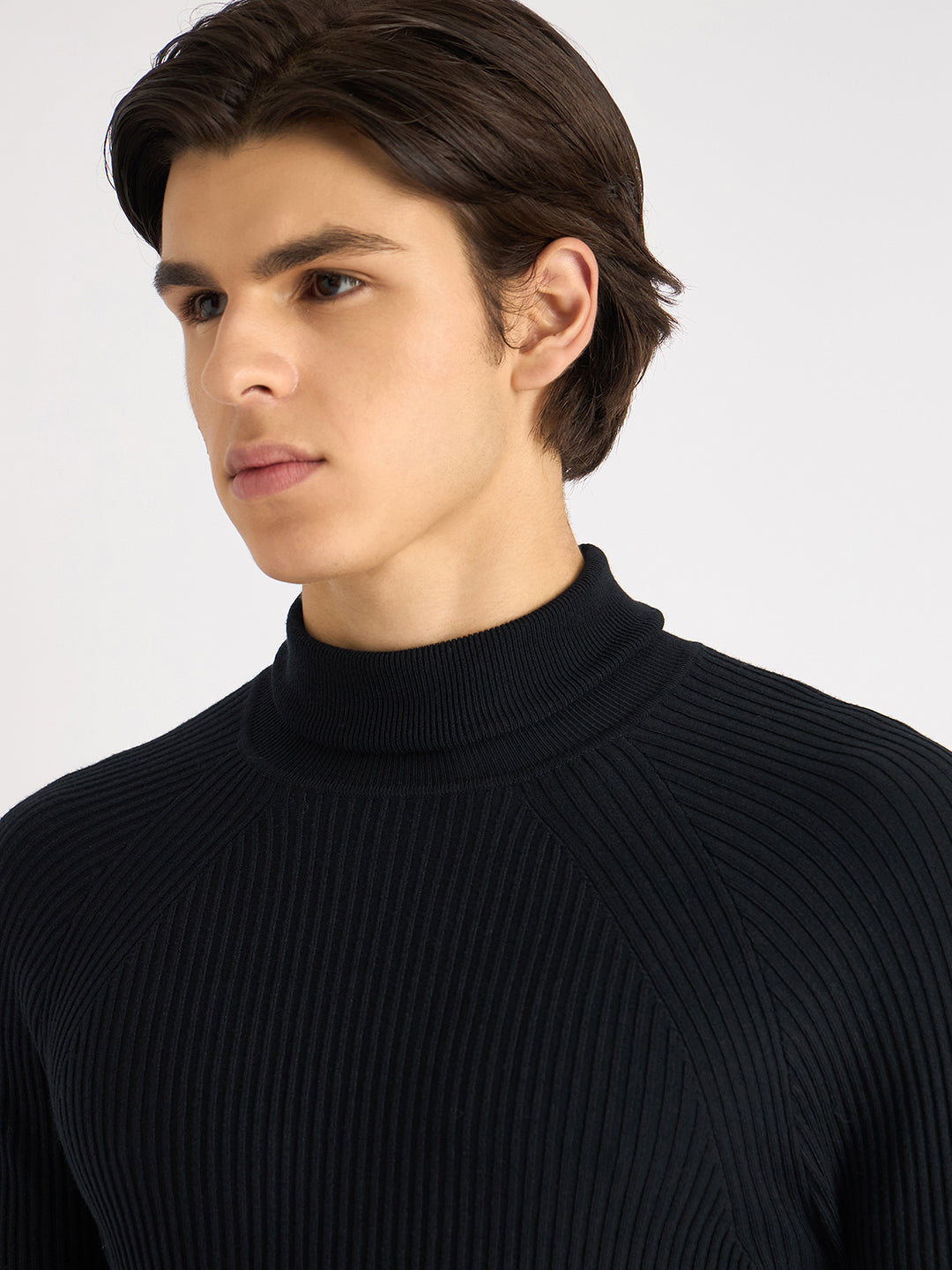 Antony Morato Men Blue Solid Turtle Neck Full Sleeves Sweater