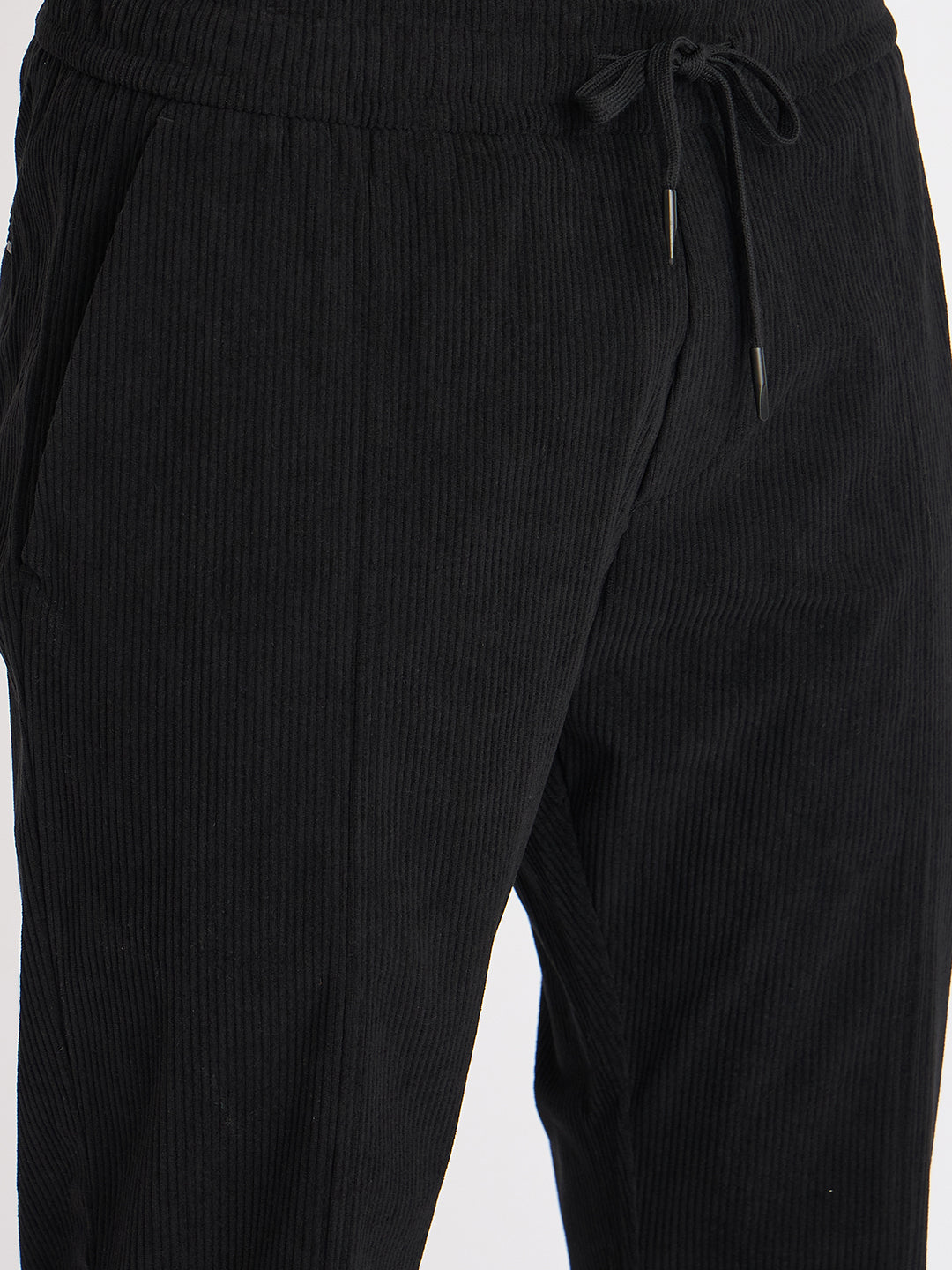 Antony Morato Men Black Solid Slim Fit Corduroy Trouser