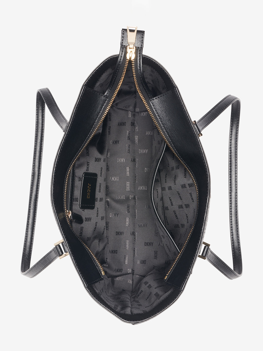 Dkny Women Black Printed Tote Bags