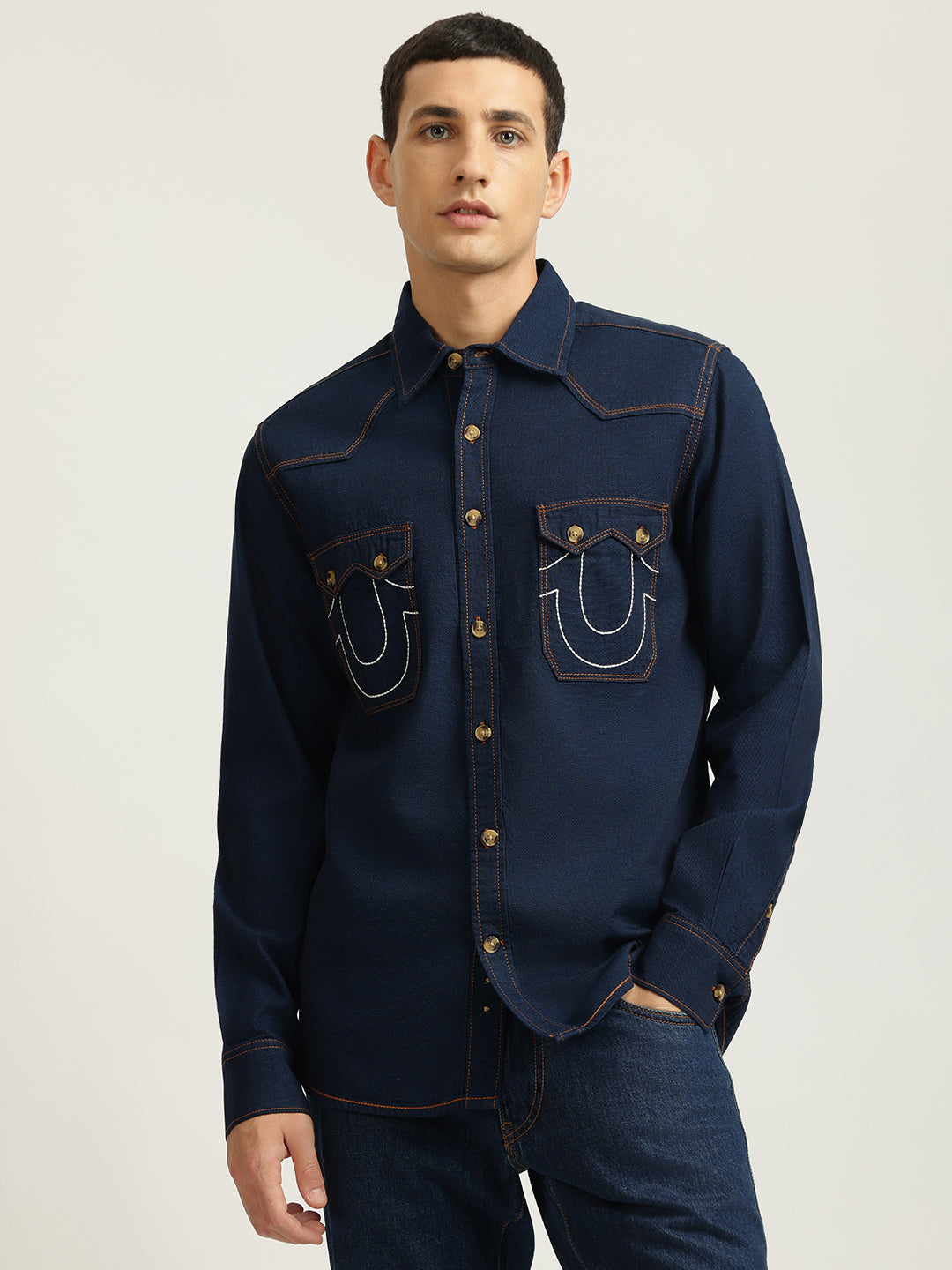 printed shirt true religion denim shirt mens