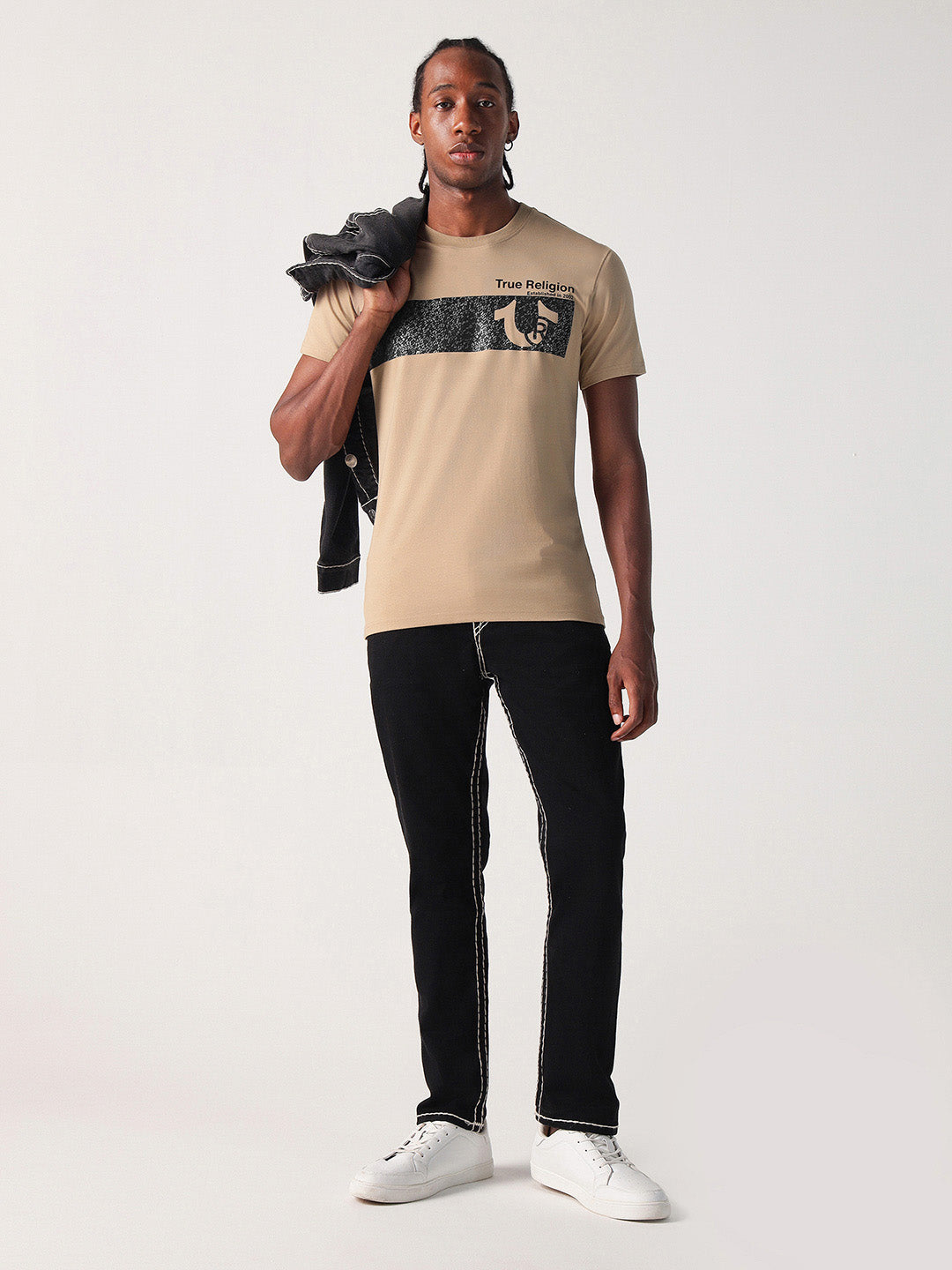 True Religion Men Printed Round Neck Short Sleeves T-Shirt