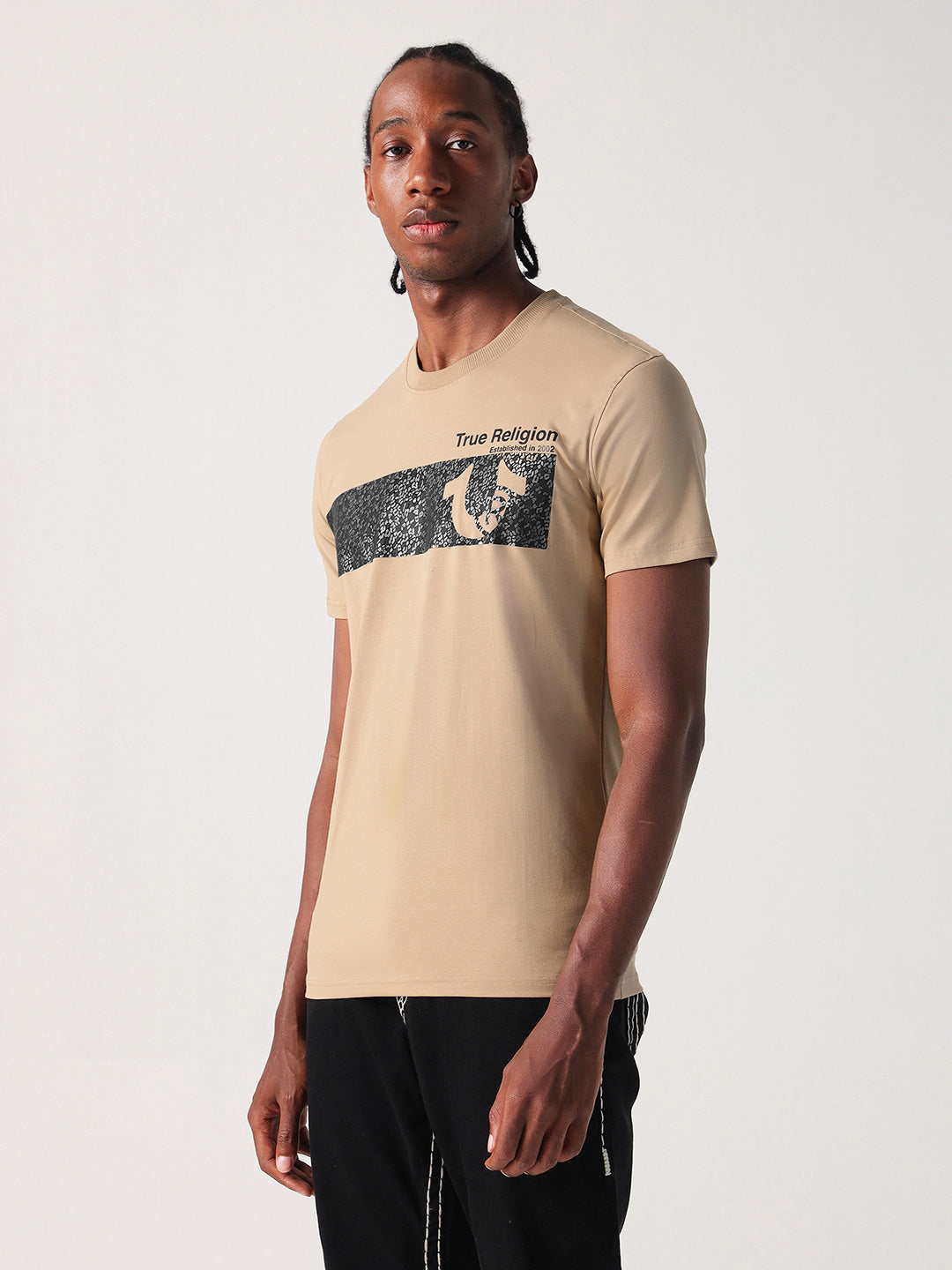 True Religion Men Printed Round Neck Short Sleeves T-Shirt