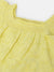 Elle Girls Yellow Self-Design Square neck Short Sleeves Top