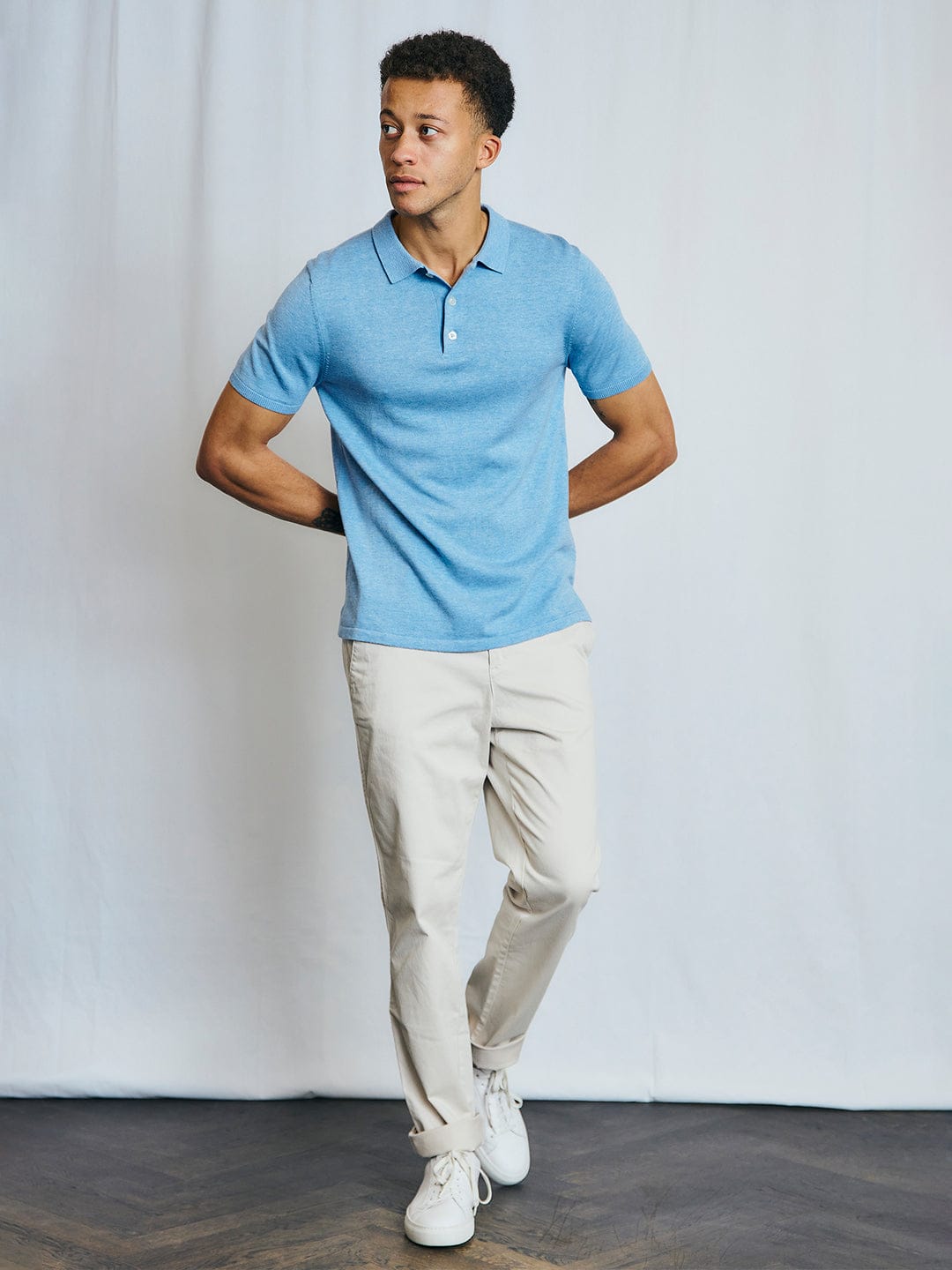 Bruun & Stengade Men Blue Solid Polo Tshirt