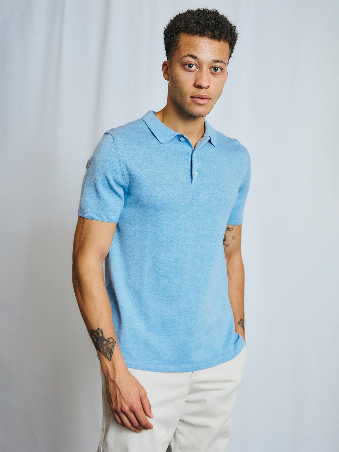 Bruun & Stengade Men Blue Solid Polo Tshirt
