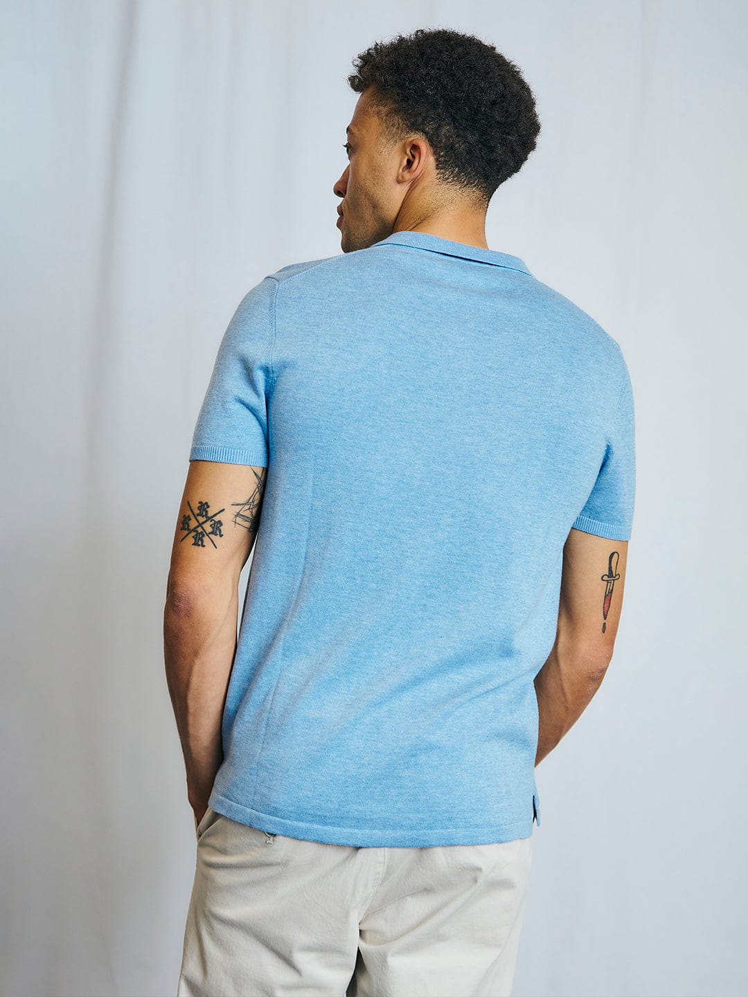 Bruun & Stengade Men Blue Solid Polo Tshirt