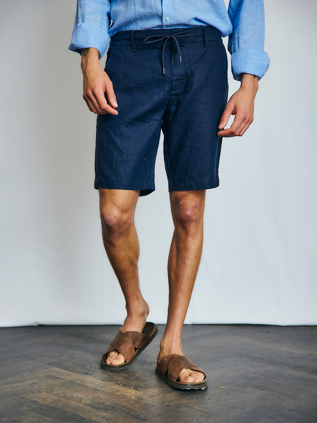 Bruun & Stengade Men Navy Regular Fit Solid Shorts