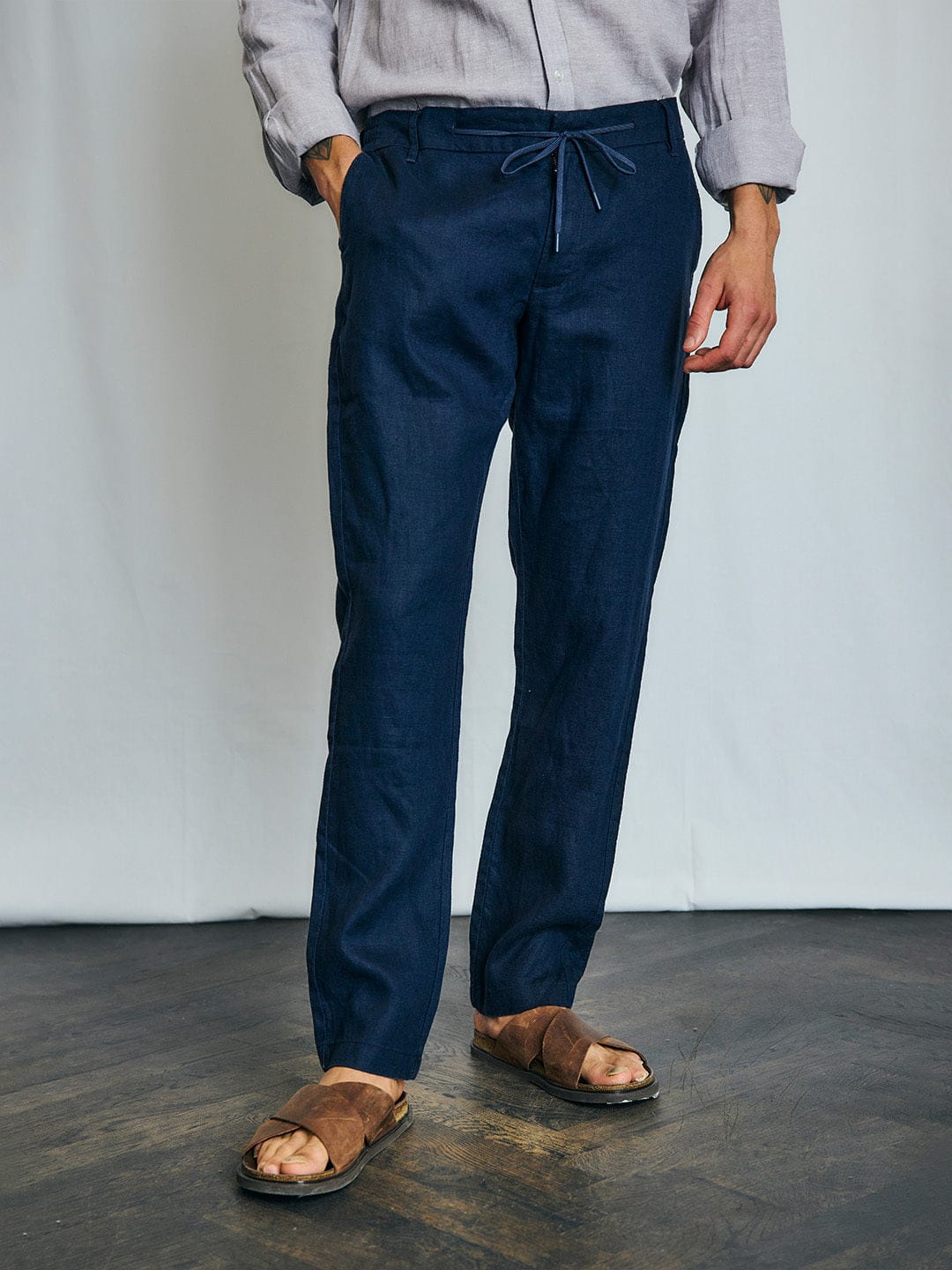 Bruun & Stengade Men Navy Regular Fit Solid Trouser