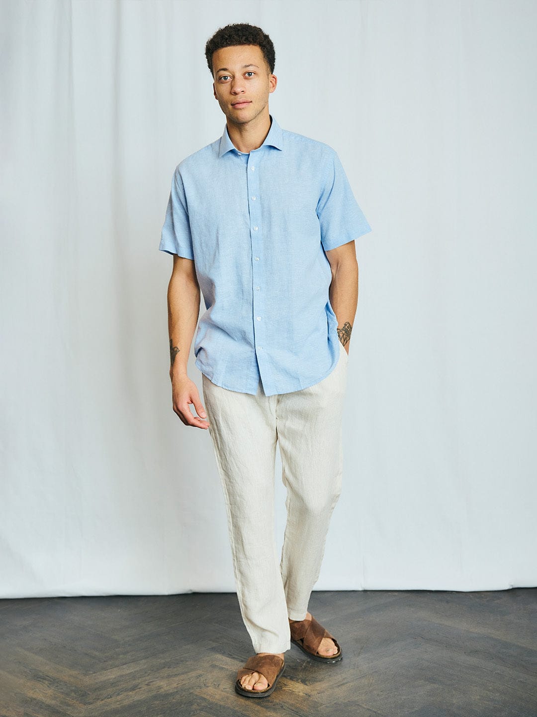 Bruun & Stengade Men Sand Regular Fit Solid Trouser