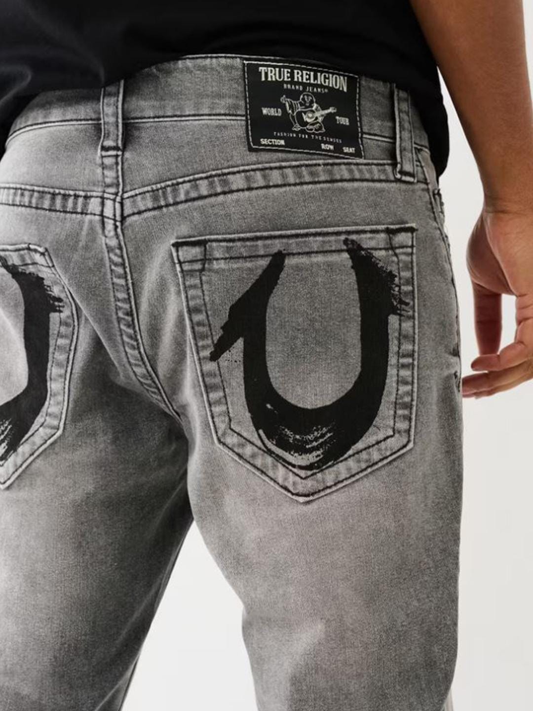 True Religion Men Painted HS Rocco Slim Fit Mid Rise Jeans