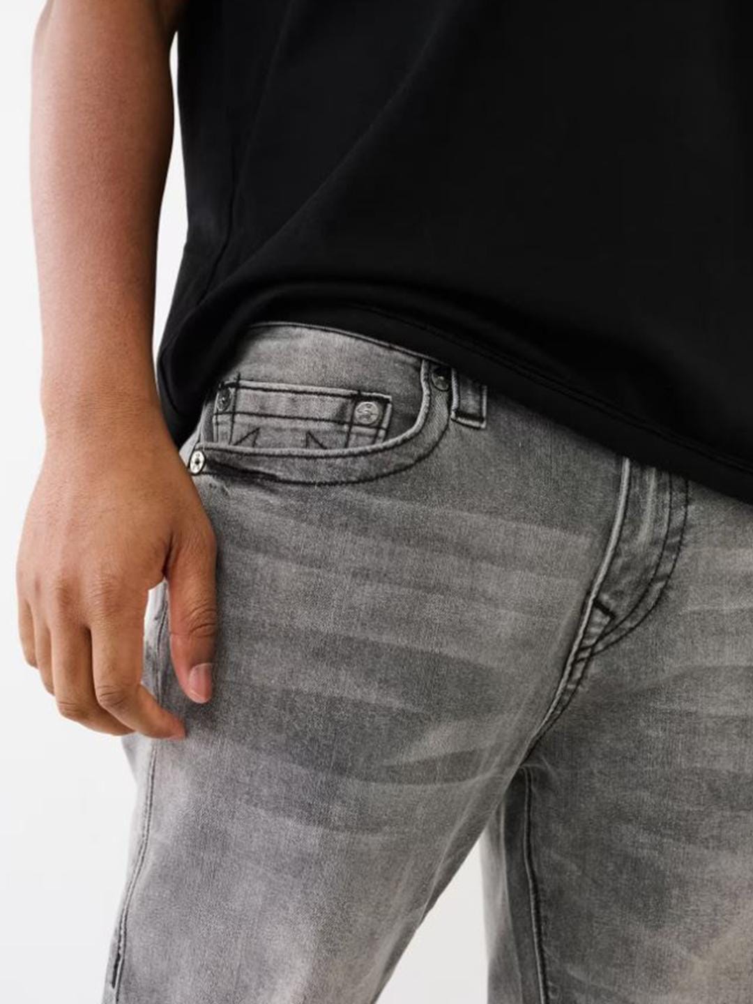 True Religion Men Painted HS Rocco Slim Fit Mid Rise Jeans