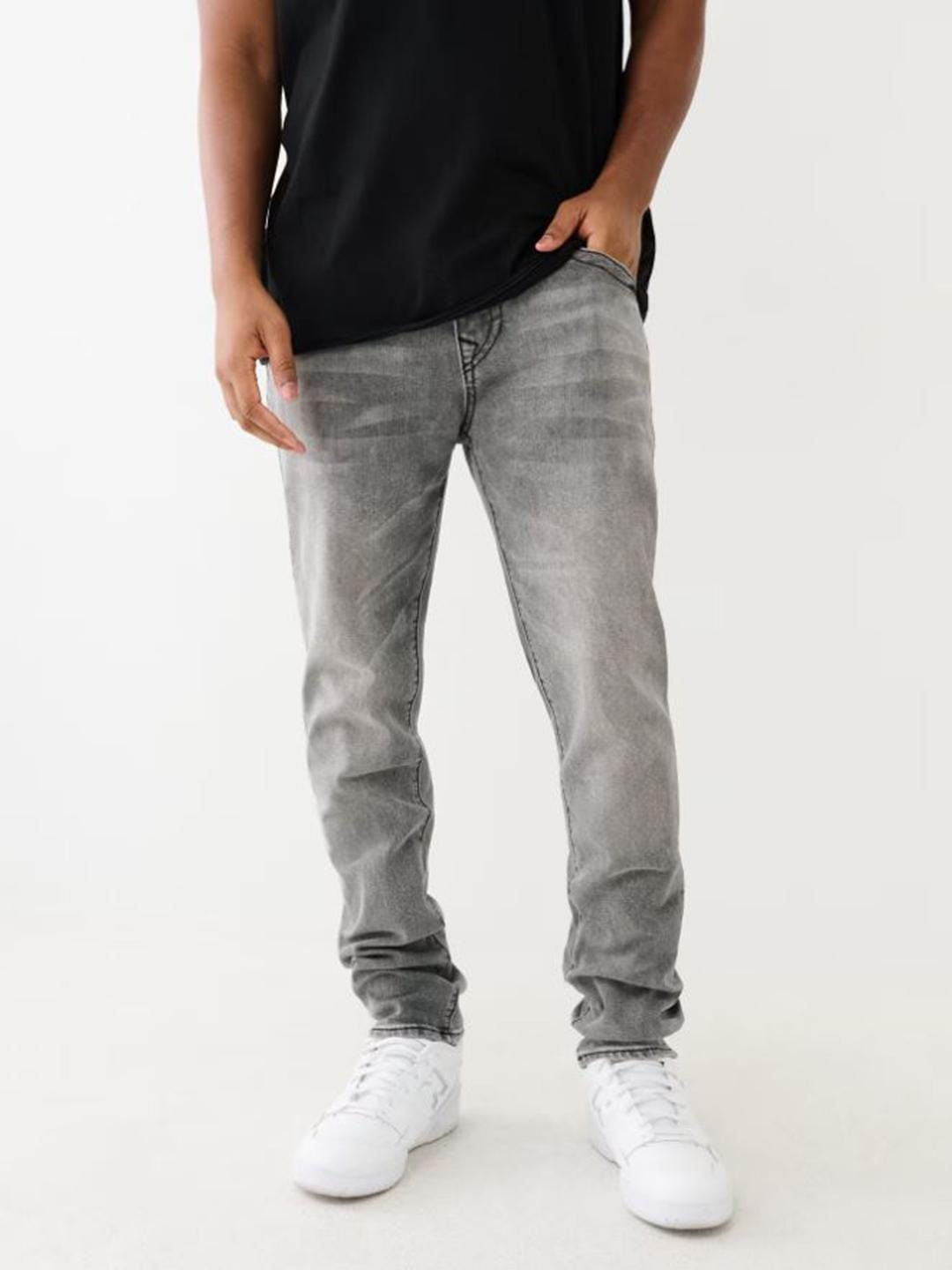 True Religion Men Painted HS Rocco Slim Fit Mid Rise Jeans