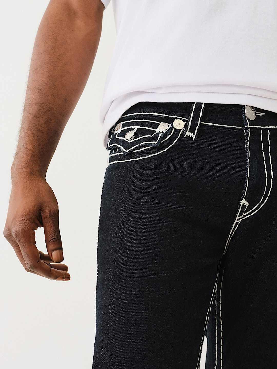 True Religion Men SUPER T Billy Bootcut Fit Dark Wash Jeans