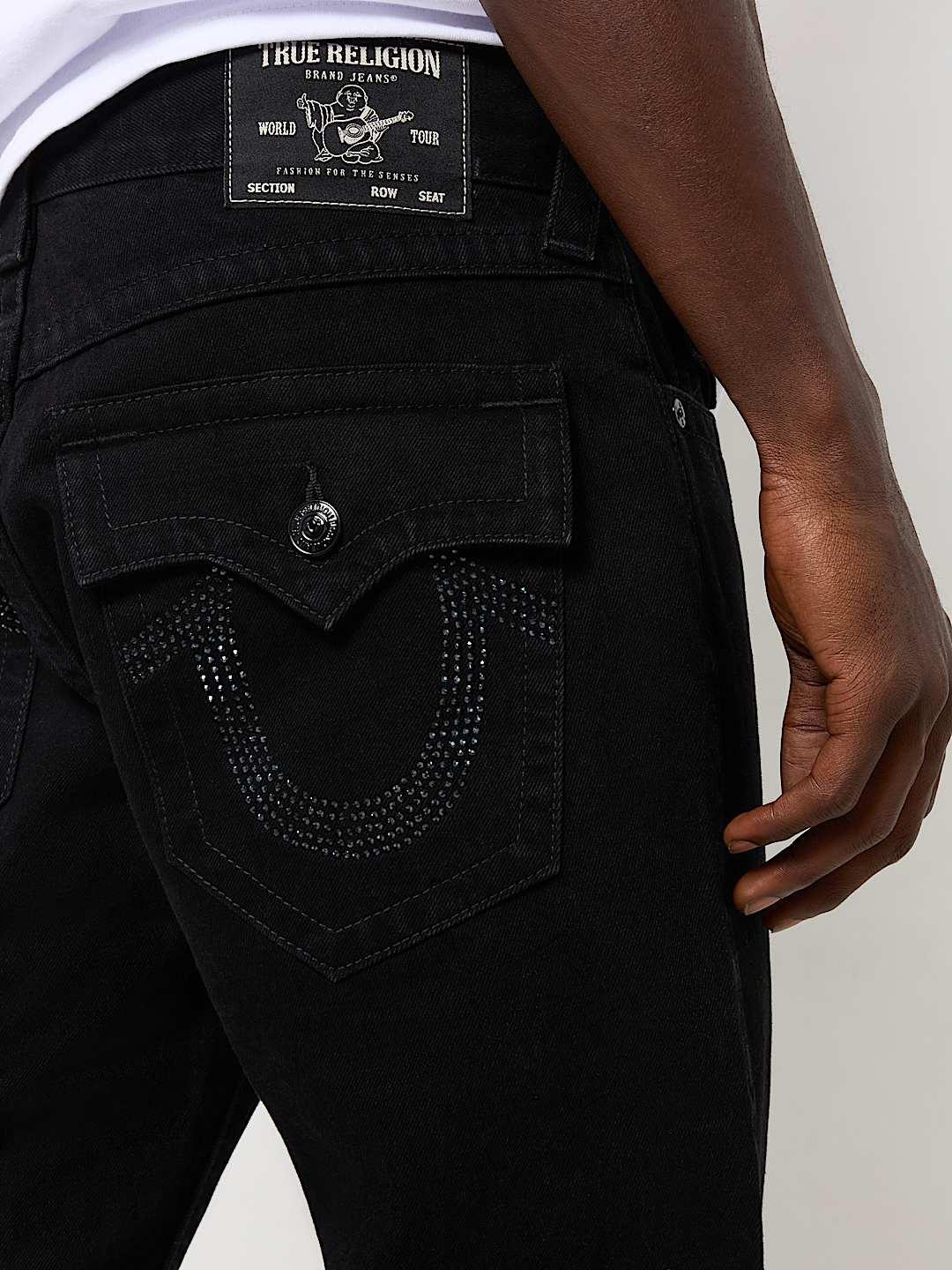 Shop True Religion Sn Ricky Straight Fit Black Mid Rise Solid