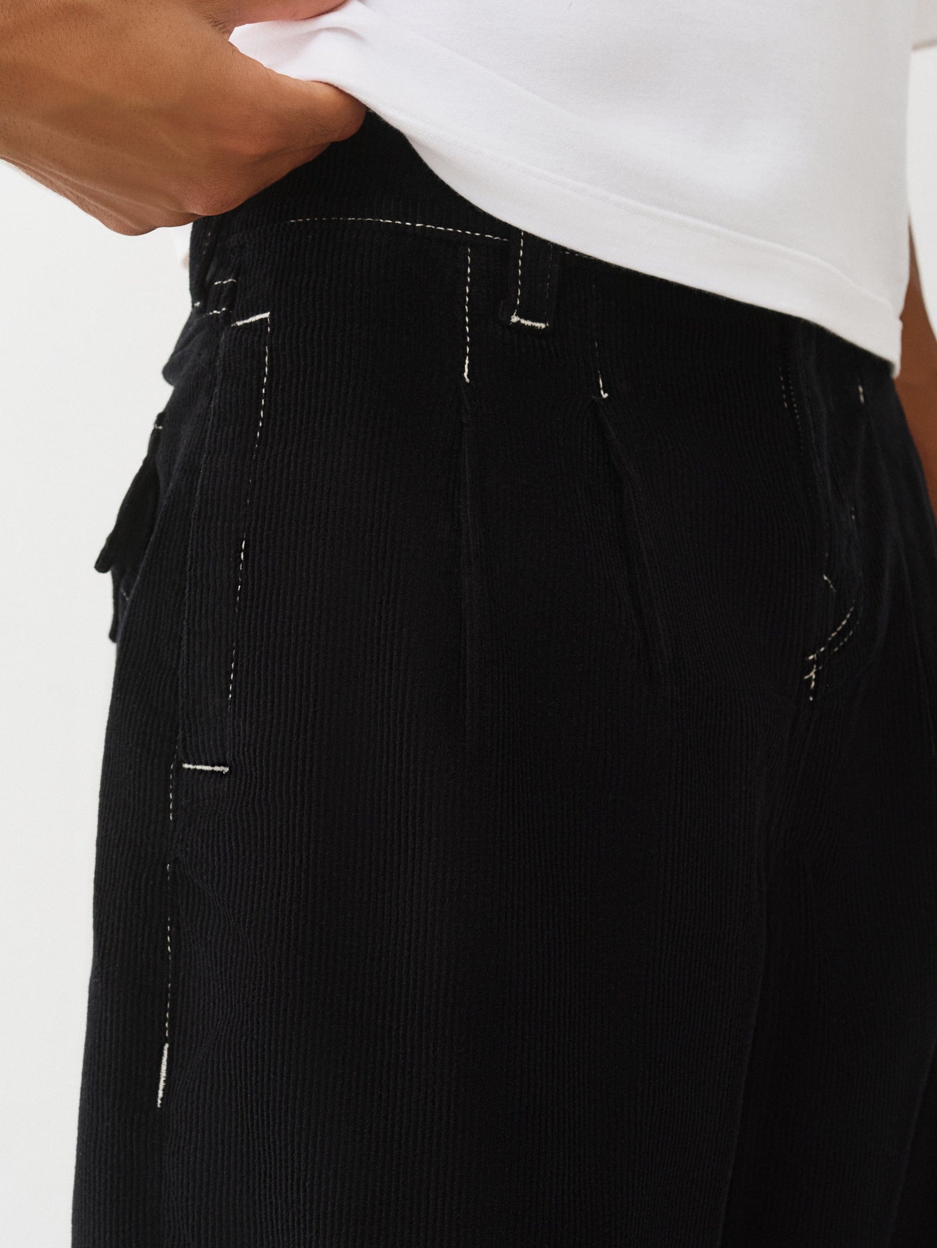 TRUE RELIGION Men Black Cotton Solid Trouser