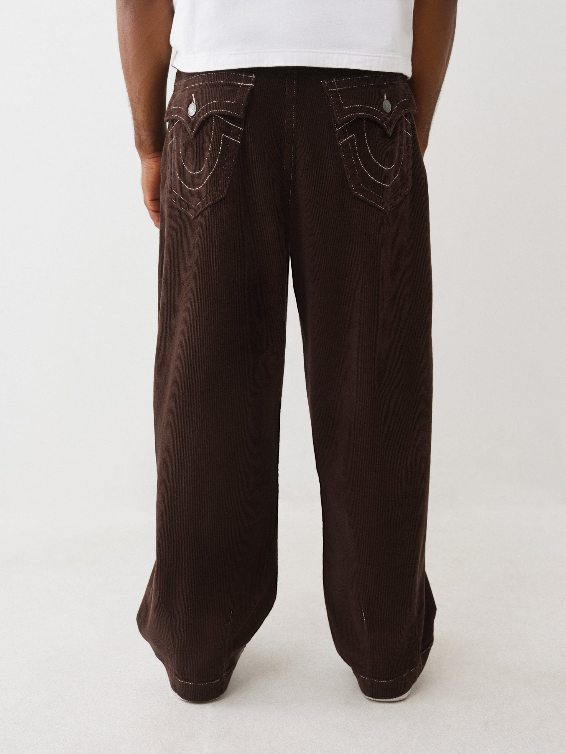 TRUE RELIGION Men Brown Cotton Solid Trouser