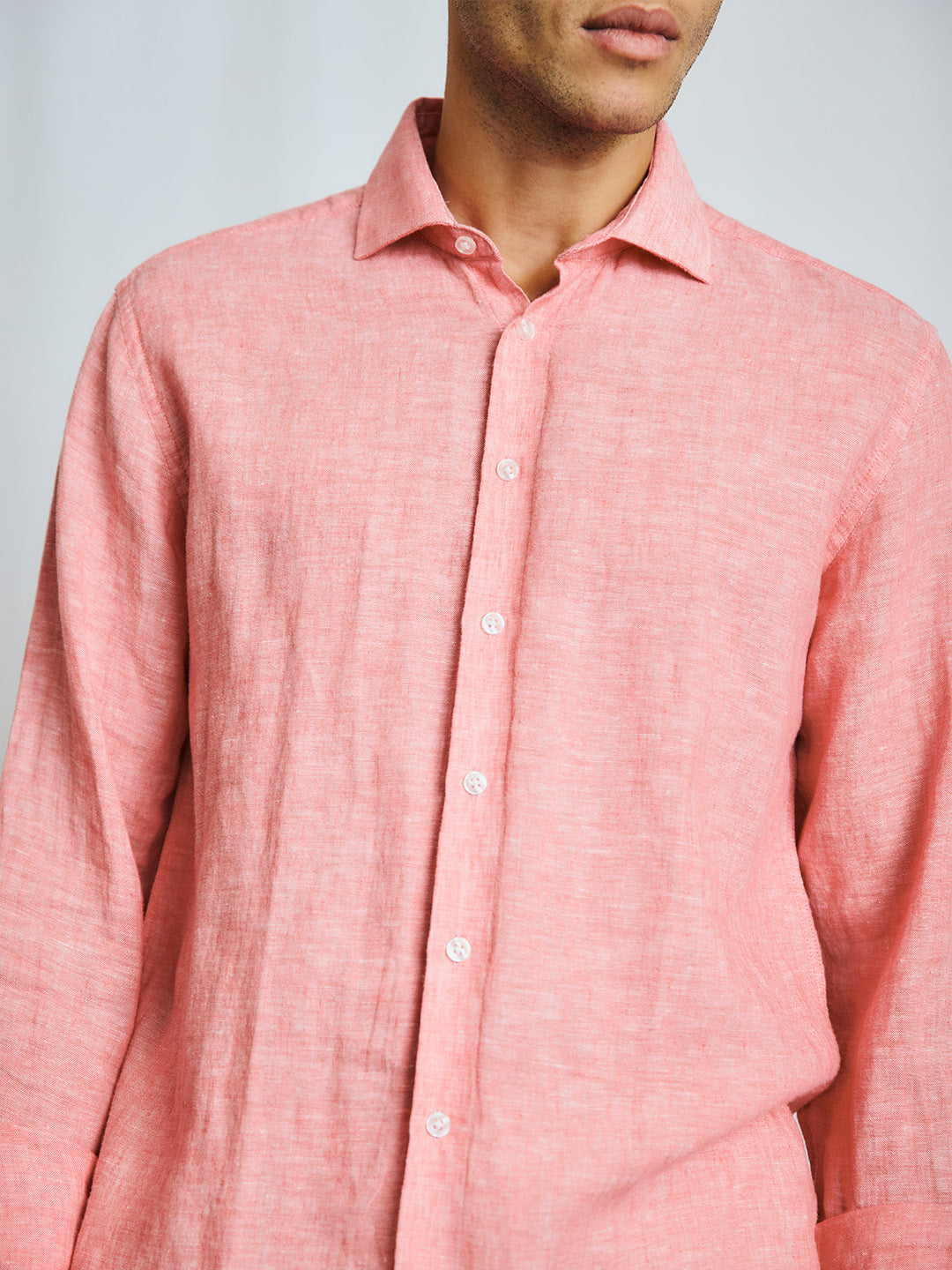 Bruun & Stengade Men Pink Solid Collar Shirt