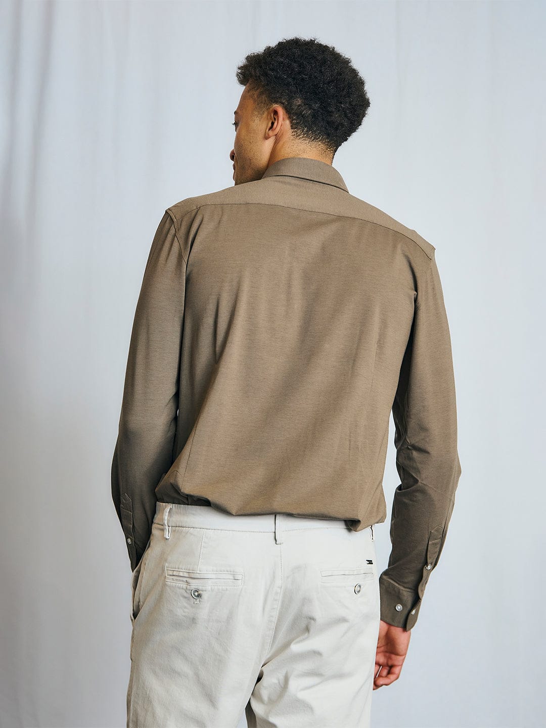 Bruun & Stengade Men Army Solid Collar Shirt