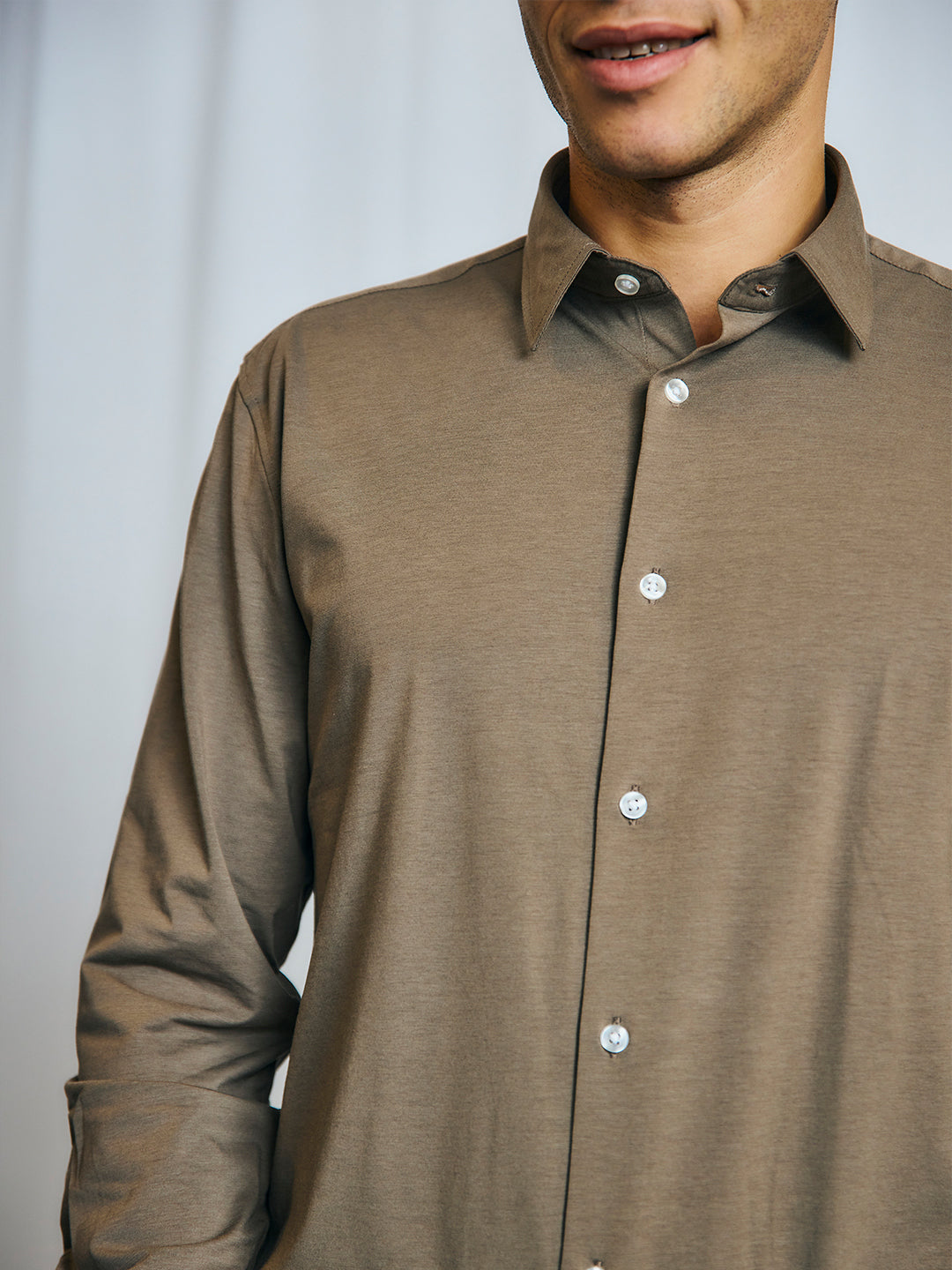 Bruun & Stengade Men Army Solid Collar Shirt