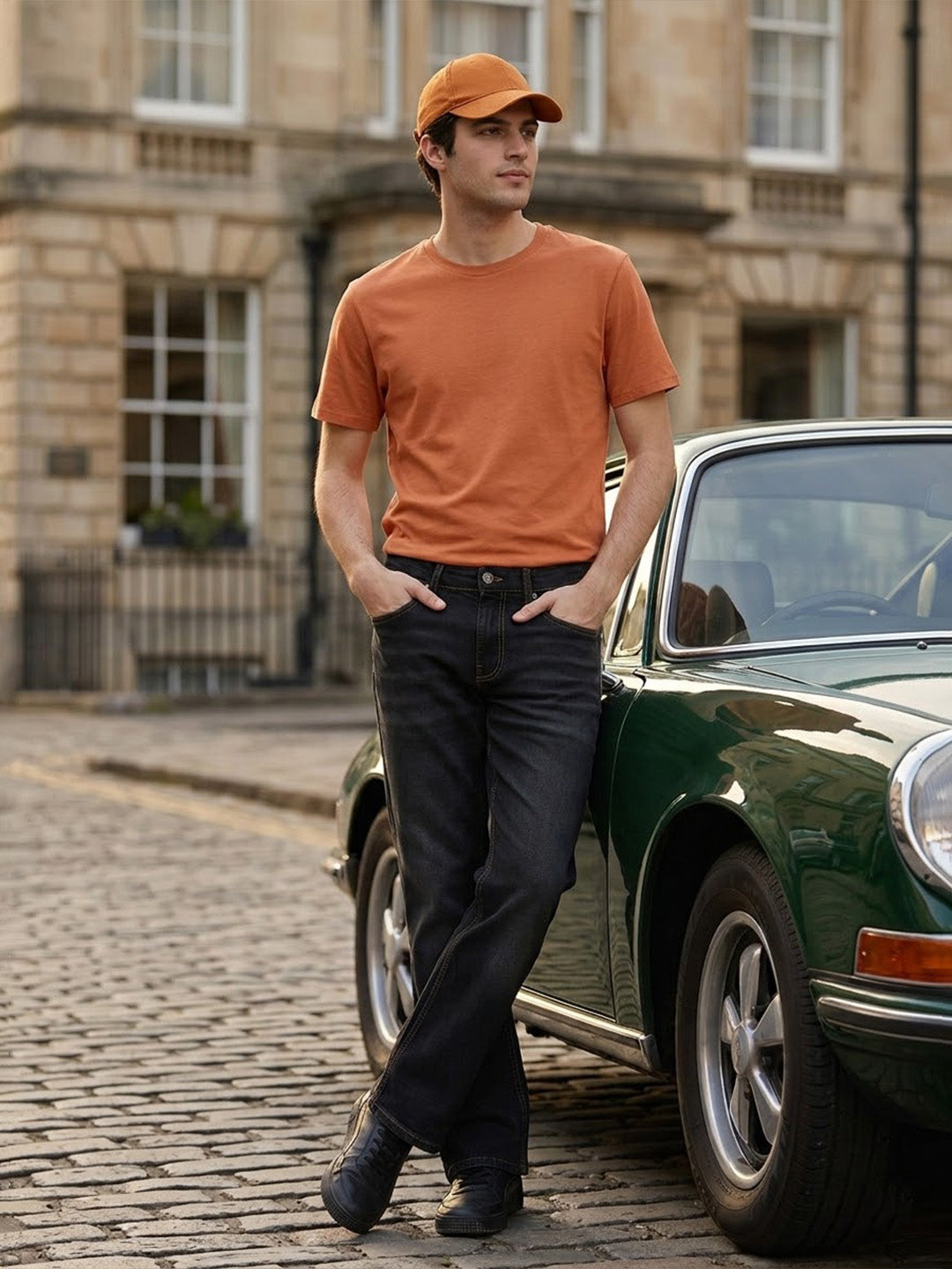 Iconic Men Black Bootcut Fit Solid Jeans