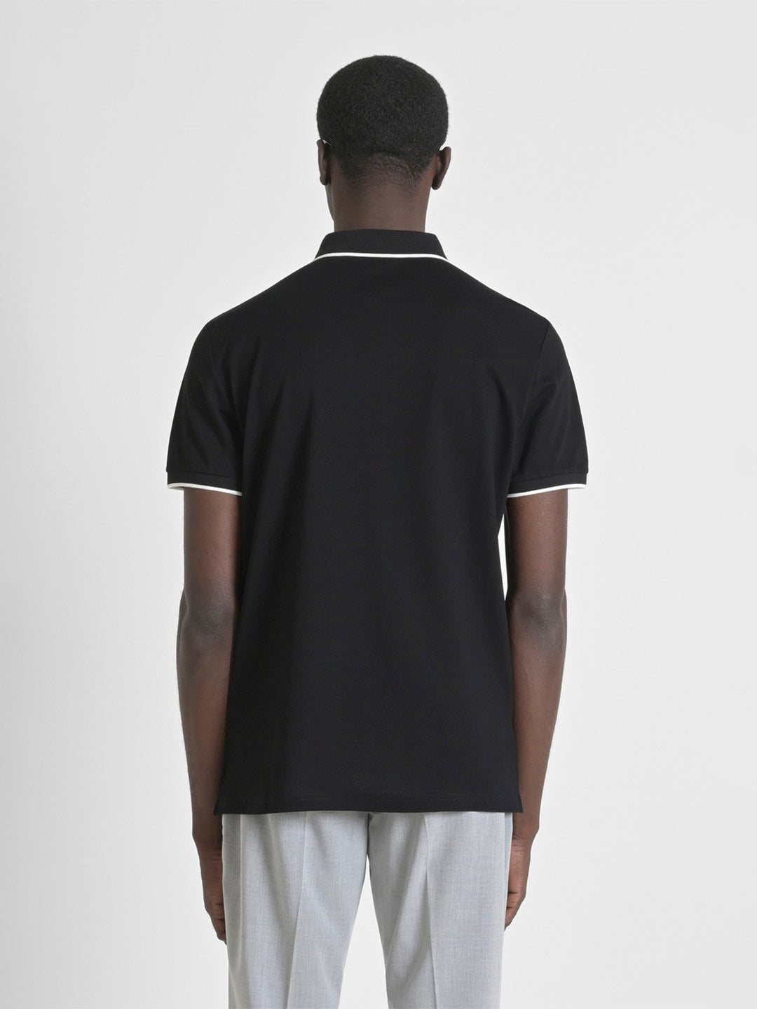 Antony Morato Mens Black Polo Collar Short Sleeve Solid Tshirt