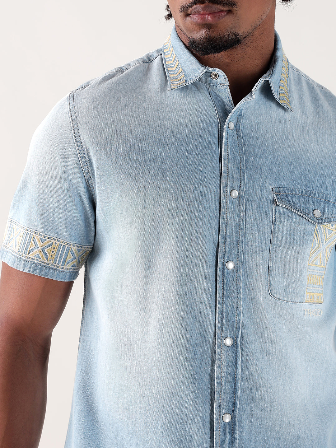 TRUE RELIGION Men Blue Regular Fit Shirt