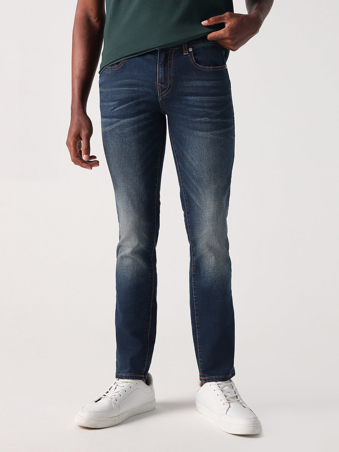 True Religion Men Metal HS Rocco Slim Fit Dark Wash Jeans