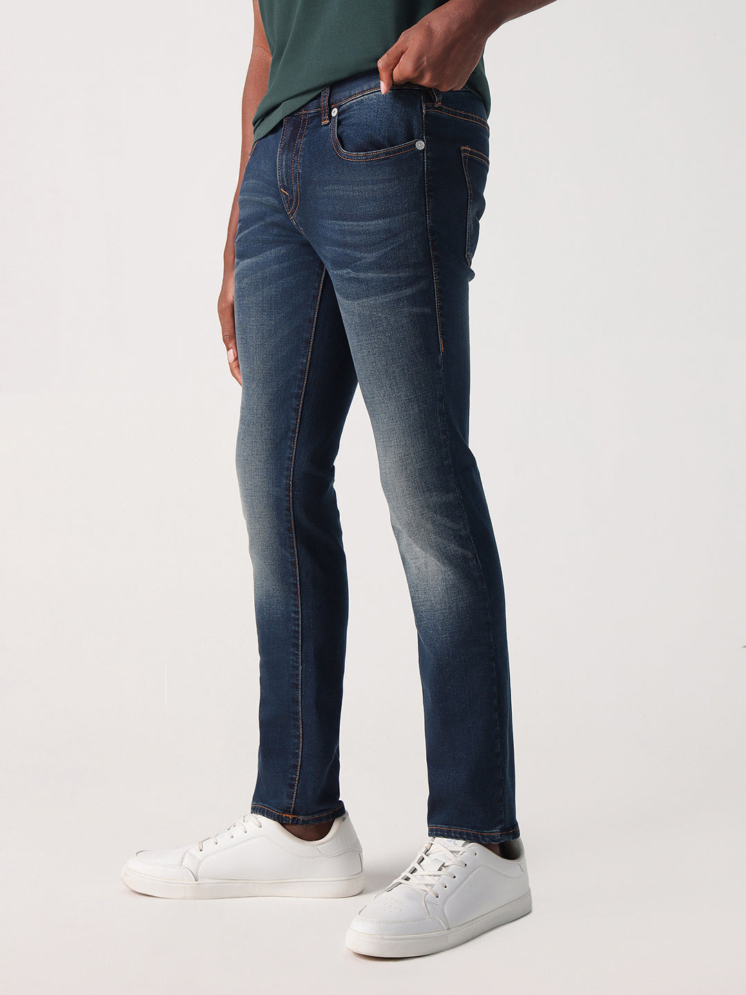 True Religion Men Metal HS Rocco Slim Fit Dark Wash Jeans