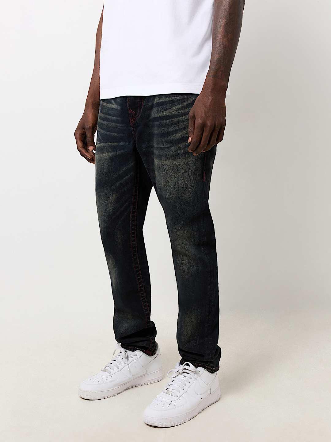 True Religion Men SUPER T Rocco Slim Fit Dark Wash Jeans