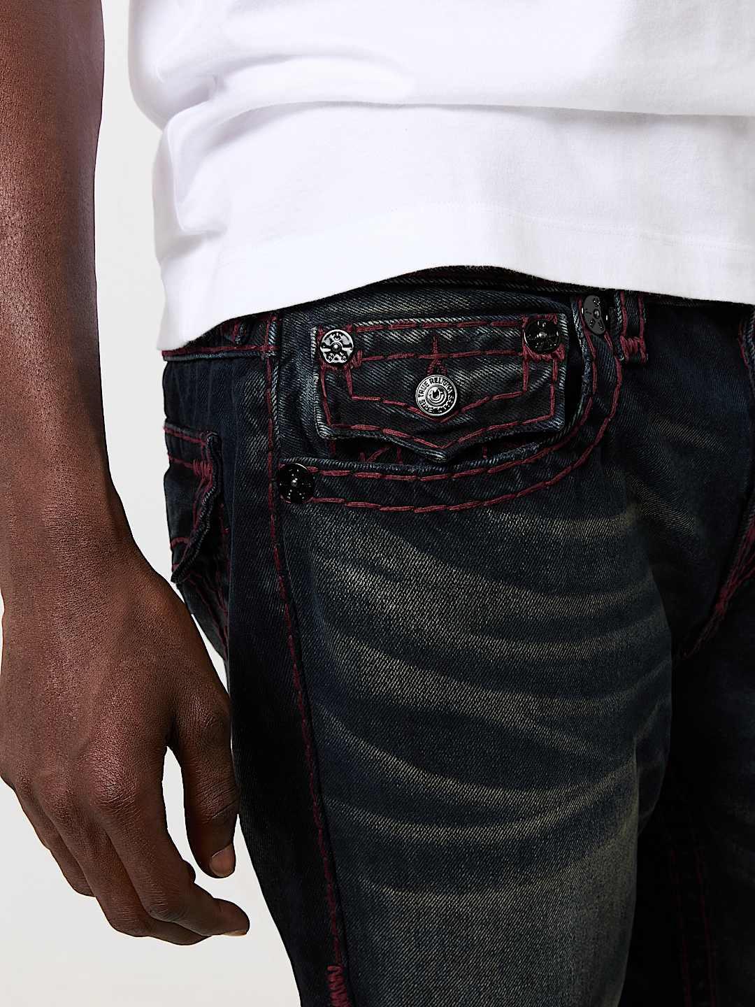 True Religion Men SUPER T Rocco Slim Fit Dark Wash Jeans