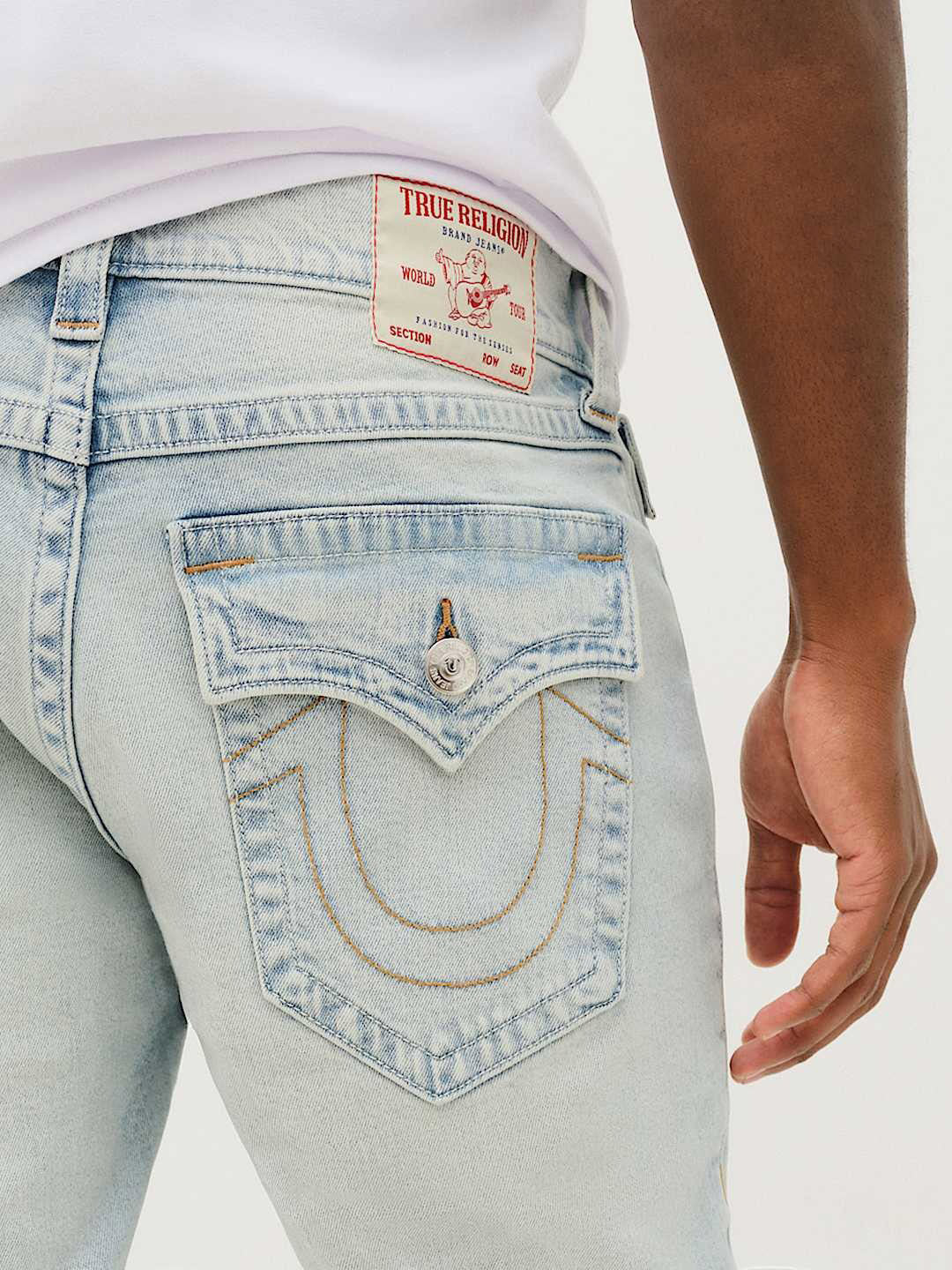 True Religion Men ROCCO SN Lightly Wash Blue Jeans
