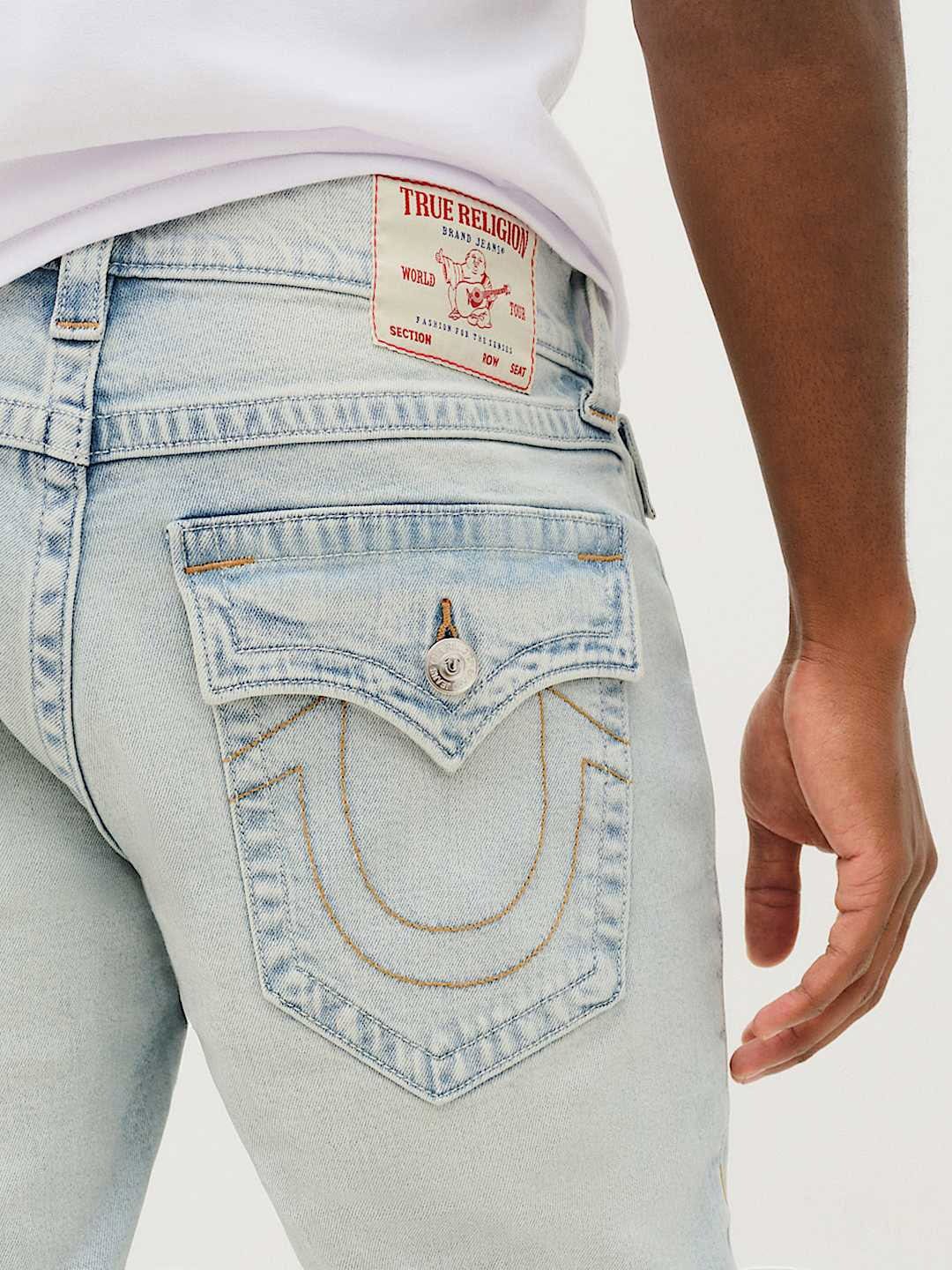 True Religion Men ROCCO SN Lightly Wash Blue Jeans