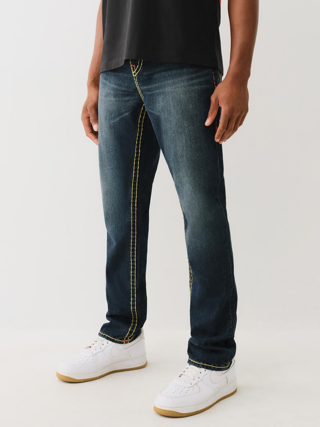 True Religion Men SUPER T Rocco Slim Fit Dark Wash Jeans