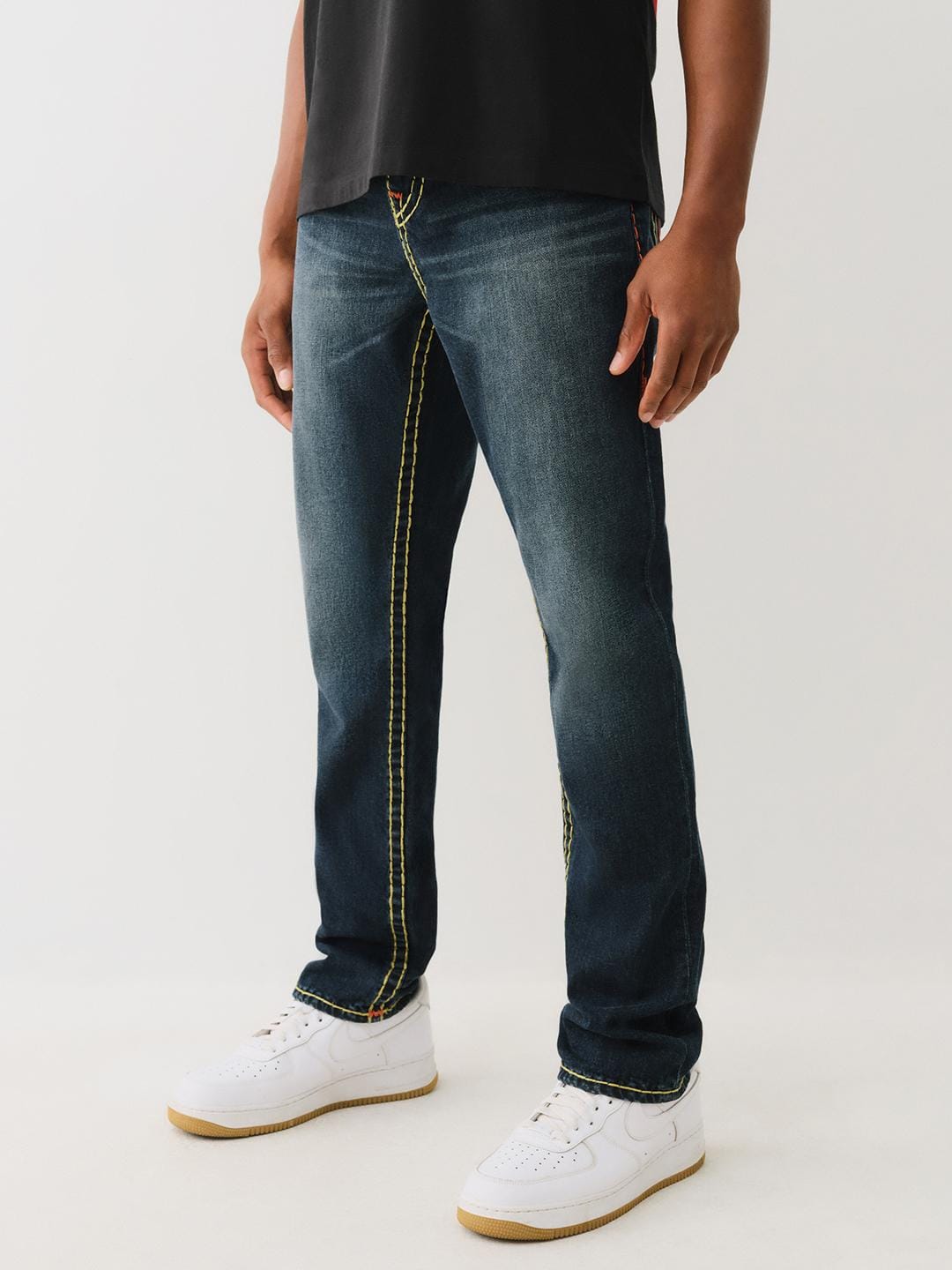 True Religion Men SUPER T Rocco Slim Fit Dark Wash Jeans