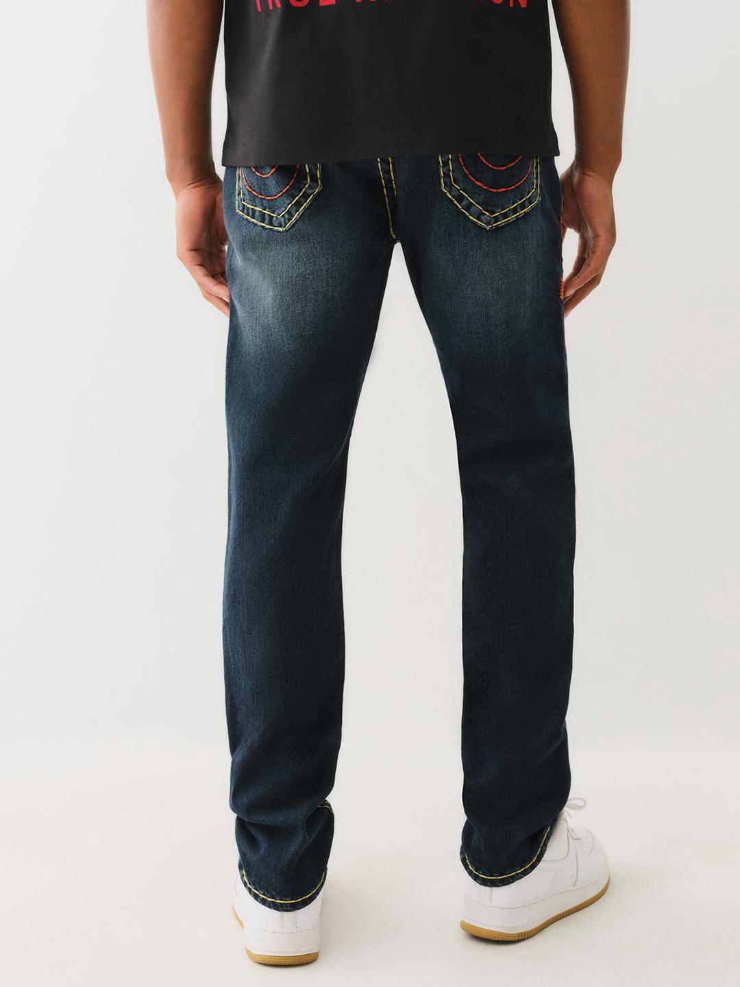 True Religion Men SUPER T Rocco Slim Fit Dark Wash Jeans