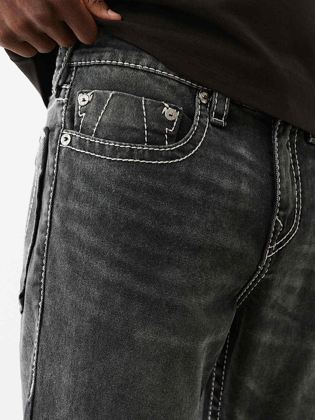 True Religion Men BIG T Ricky Straight Fit Mid Rise Jeans