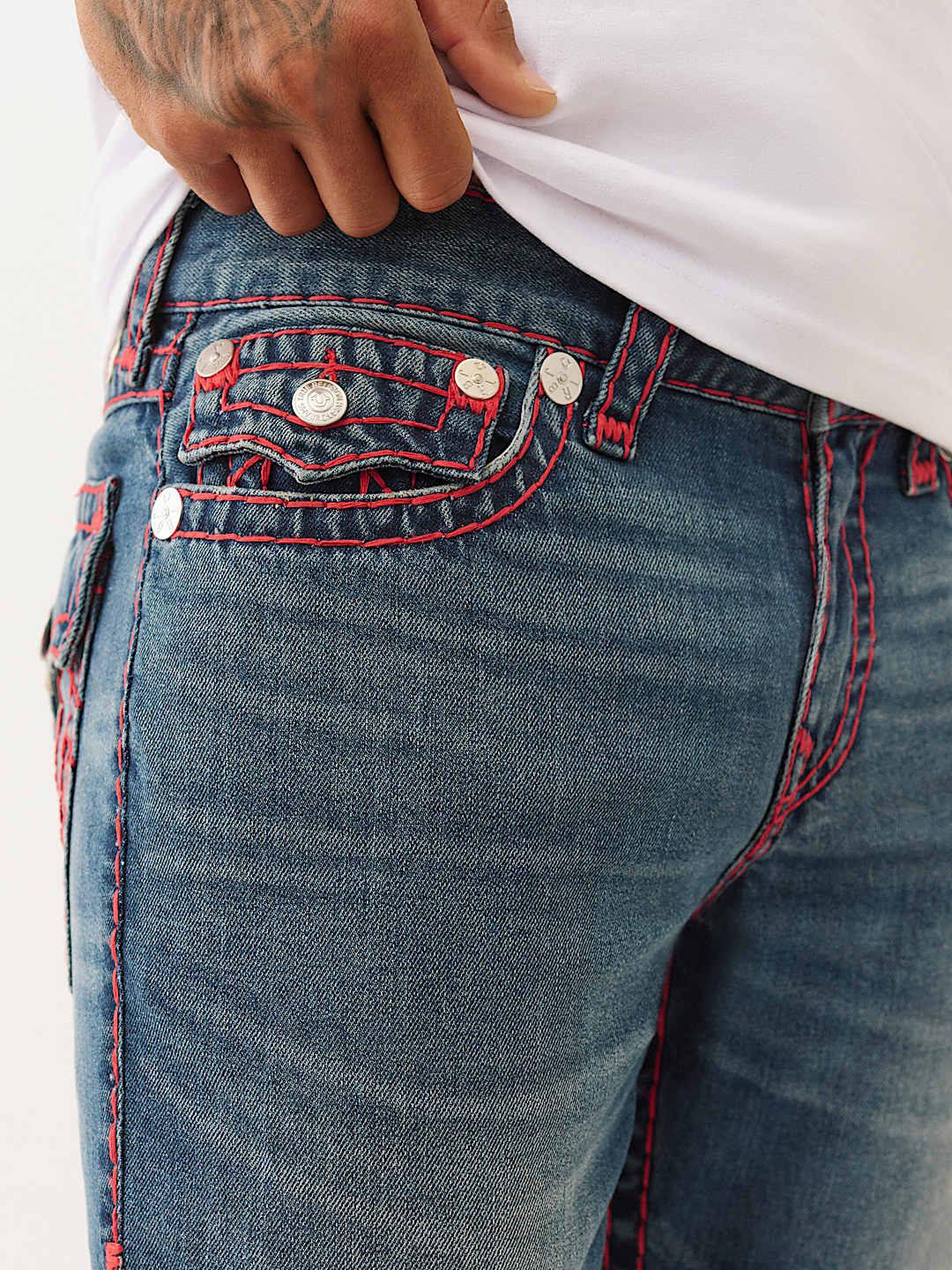 True Religion Men Super T Billy Bootcut Fit Dark Wash Jeans