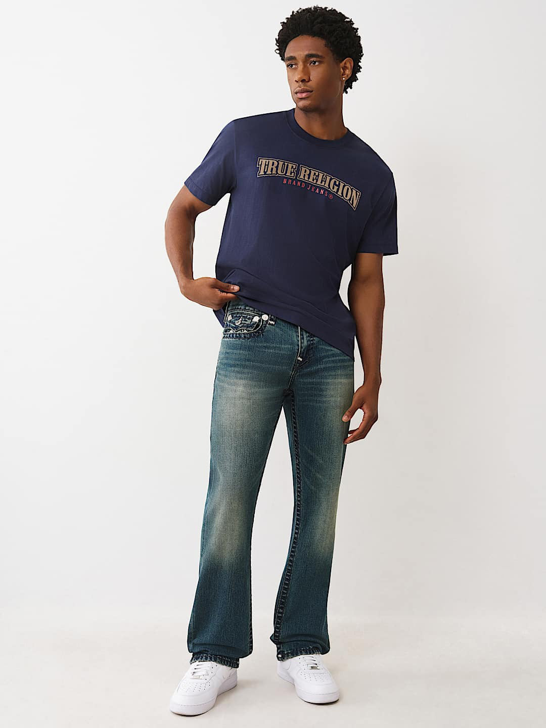 TRUE RELIGION Men Ricky Super QT Blue Jeans