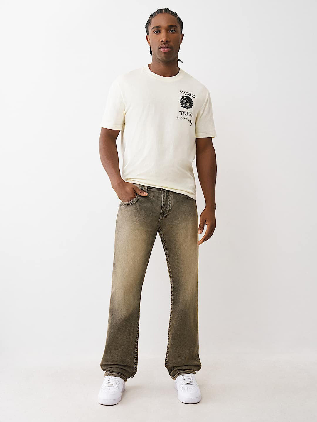 TRUE RELIGION Men RICKY Big T Grey Jeans