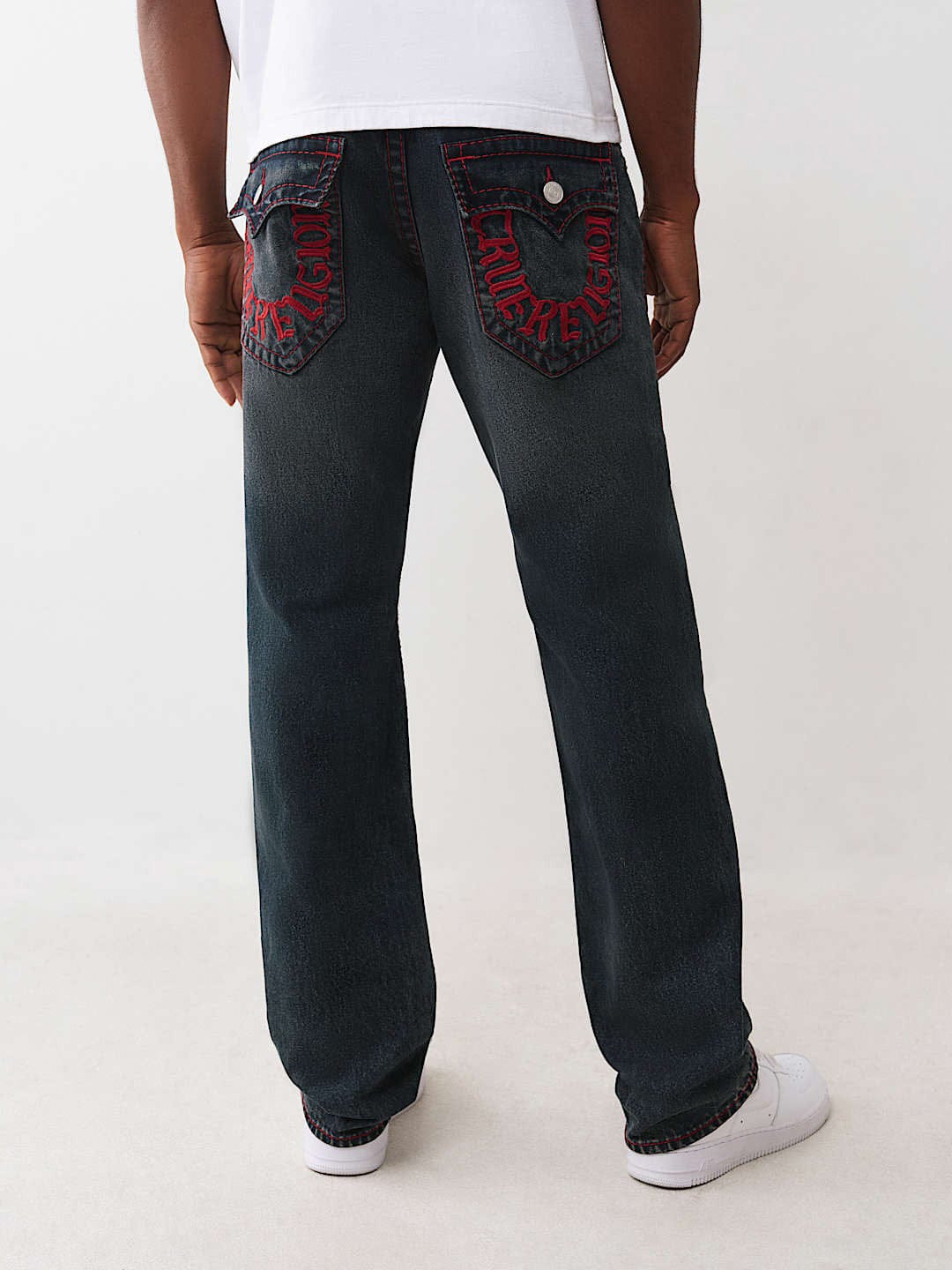 TRUE RELIGION Men RICKY Embroidered Dark Indigo Jeans