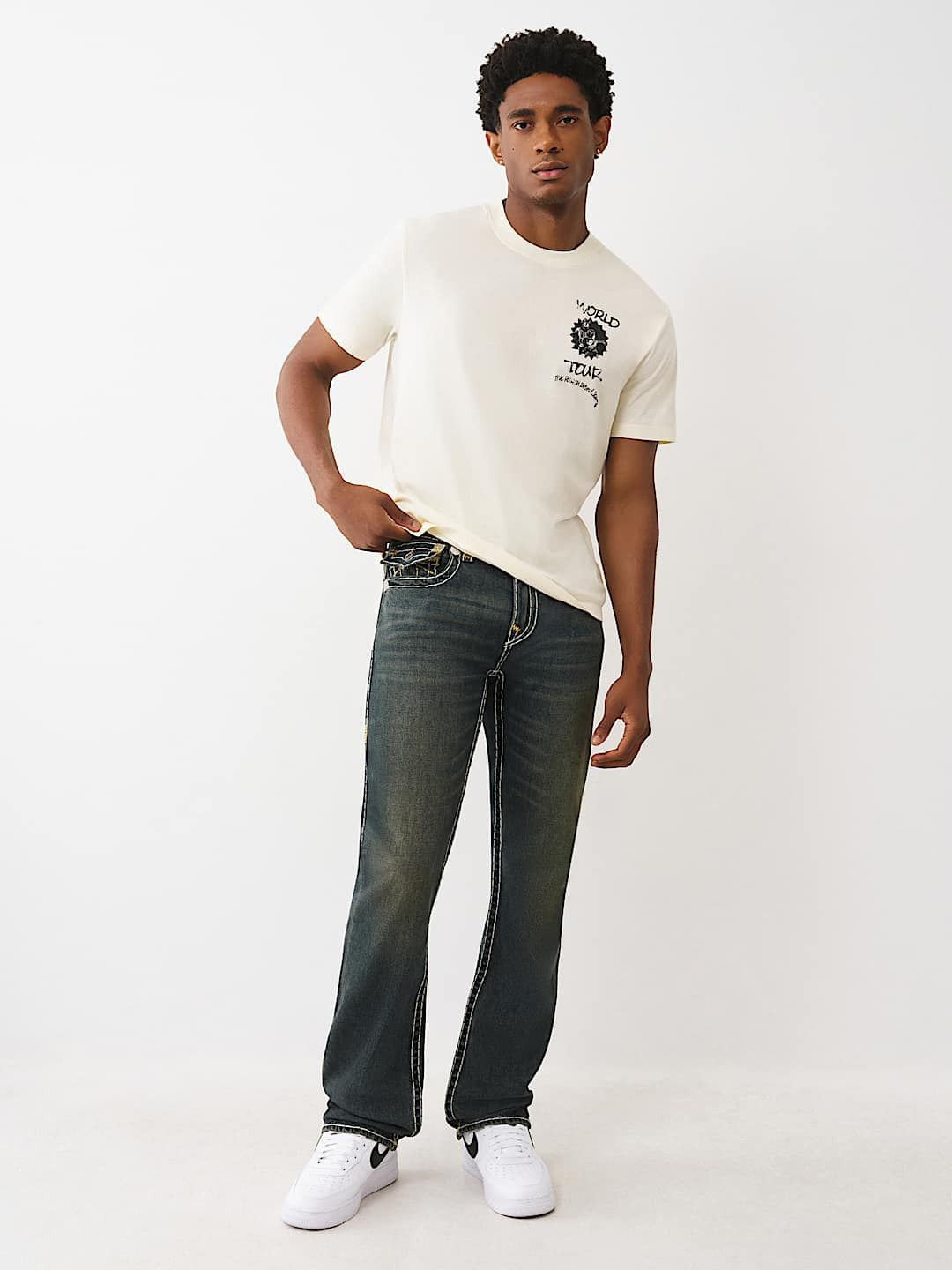 TRUE RELIGION Men RICKY Super T Dark Indigo Jeans