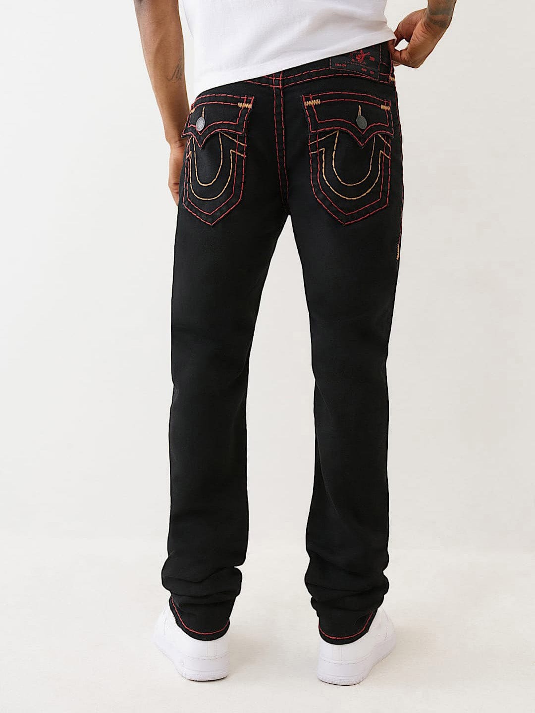 TRUE RELIGION Men Black SUPER T Rocco Slim Fit Jeans