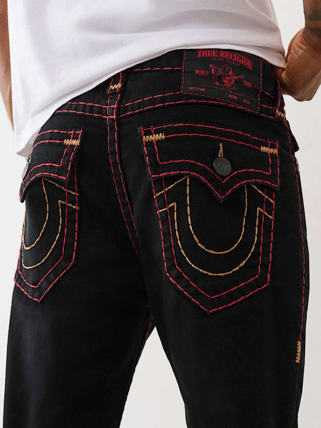 TRUE RELIGION Men Black SUPER T Rocco Slim Fit Jeans