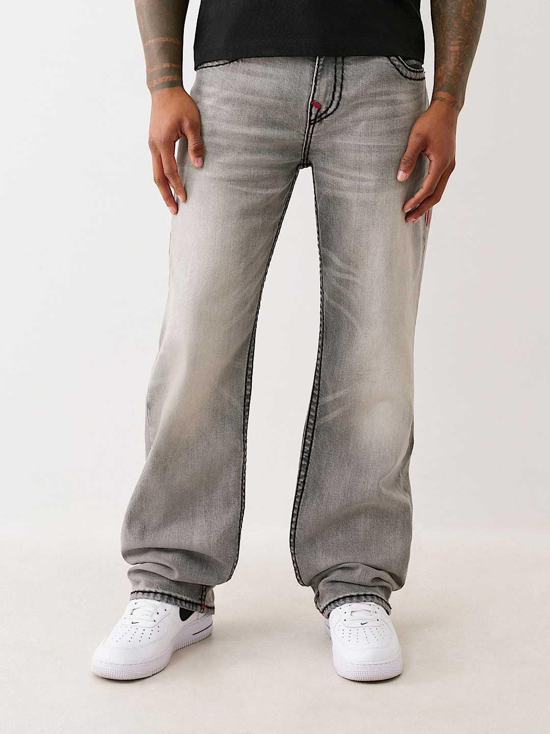 True Religion Men SUPER T Billy Bootcut Fit Pure Cotton Mid Rise Jeans