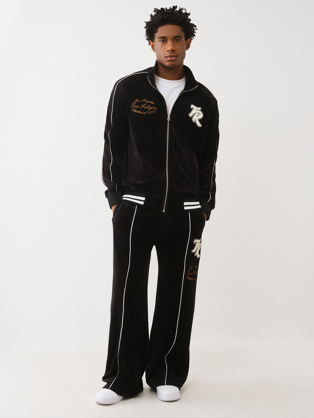 True Religion Men Regular Fit Black Logo Sweatshirt