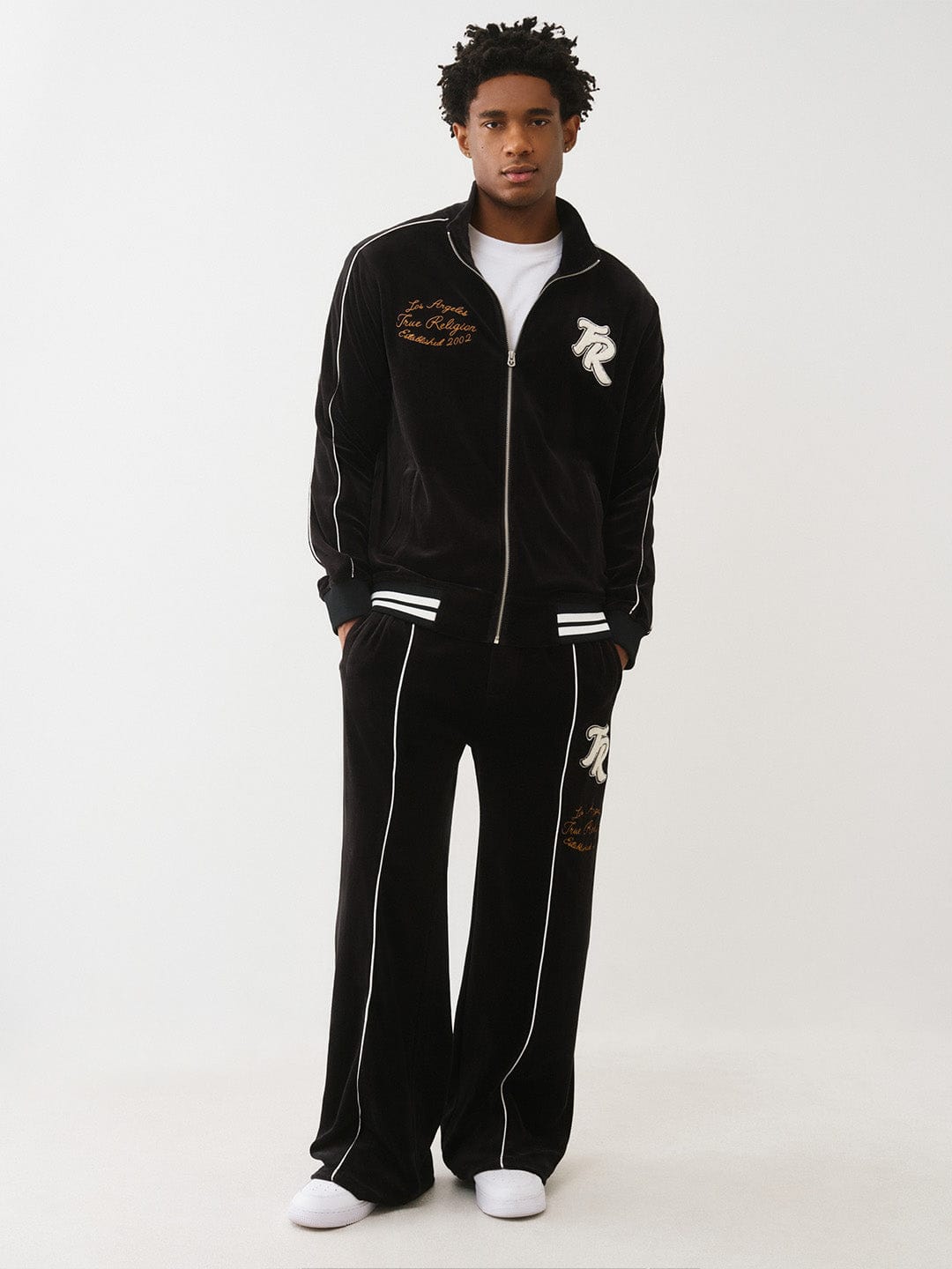 True Religion Men Regular Fit Black Logo Sweatshirt