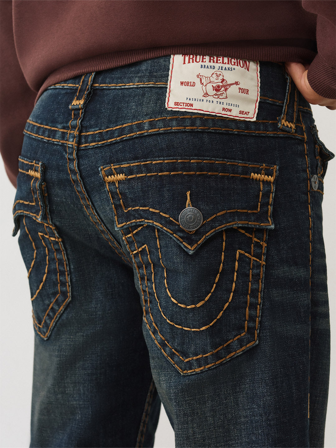 TRUE RELIGION Men Dark Indigo Super T Straight Fit Jeans