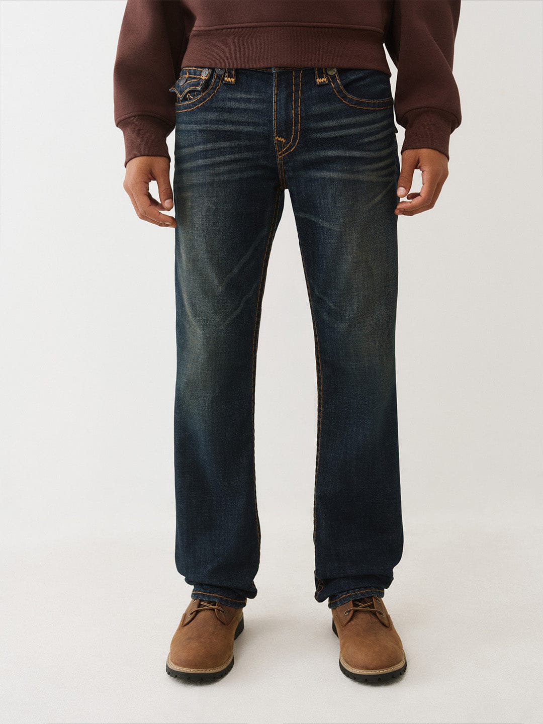 TRUE RELIGION Men Dark Indigo Super T Straight Fit Jeans